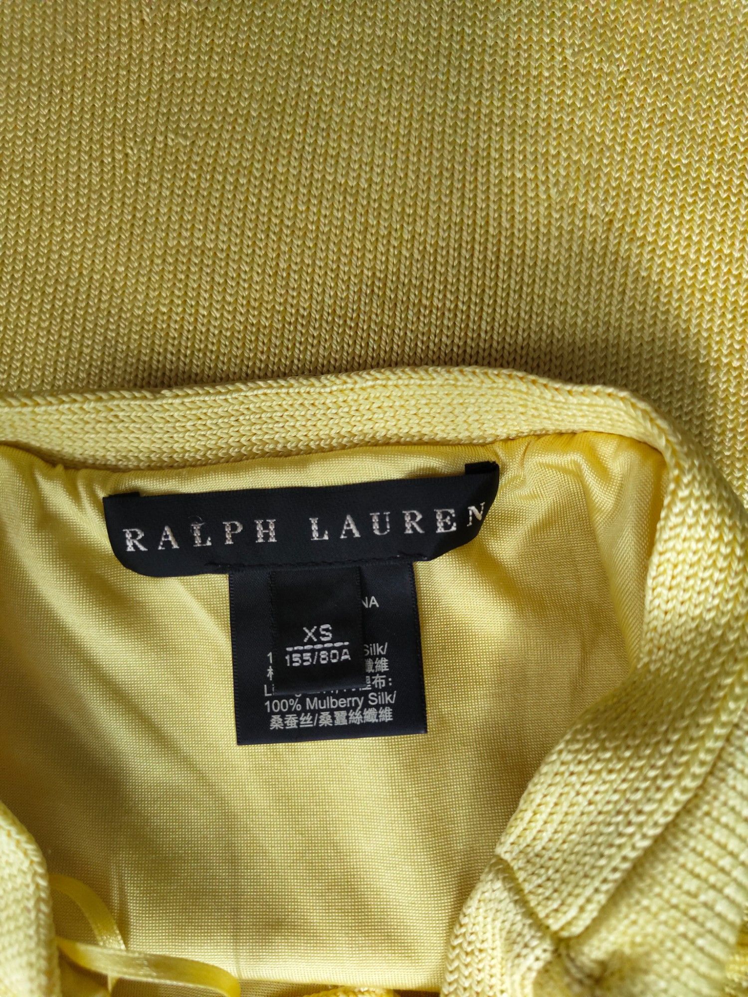 Ralph Lauren Yellow Halter Neck Knit Dress Size XS / US 0-2 / IT 36-38 - 5 Thumbnail