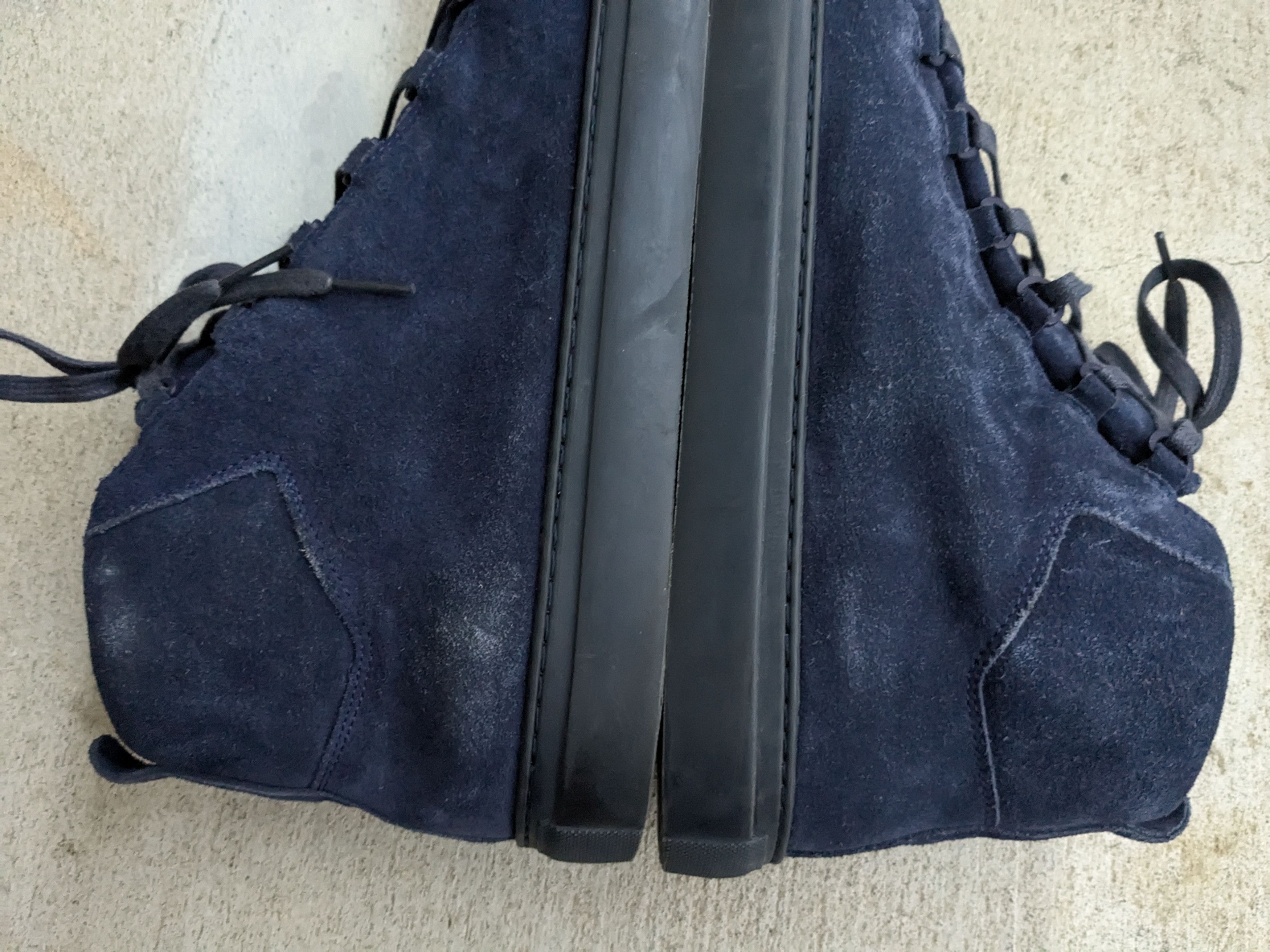 Balenciaga Balenciaga Arena Navy Blue 14 Suede Leather High Tops Size US 14 / EU 47 - 10 Thumbnail