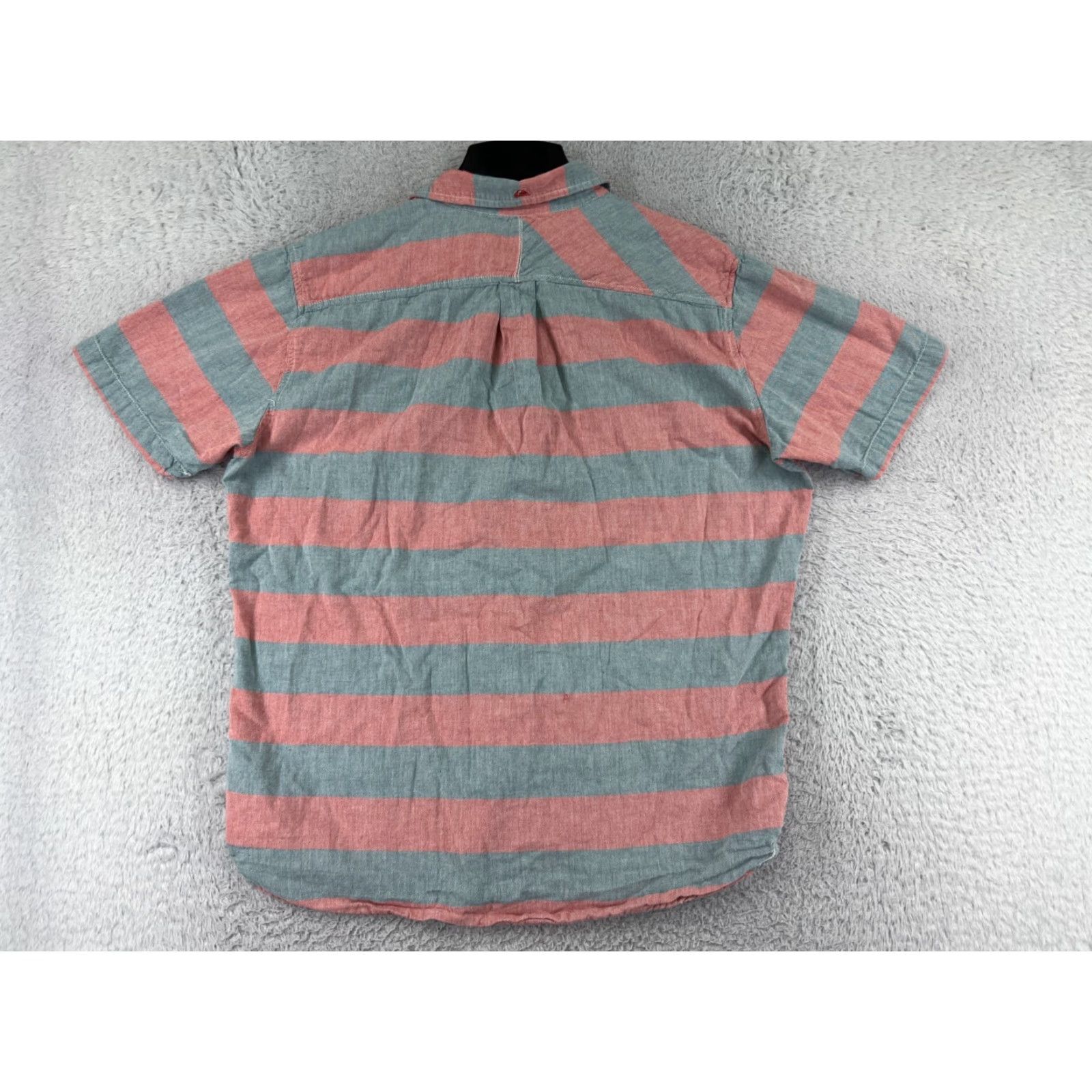 Quiksilver Quiksilver Shirt Mens XL Green Stripe Button-Up Cotton Slim Fit Size US XL / EU 56 / 4 - 2 Thumbnail