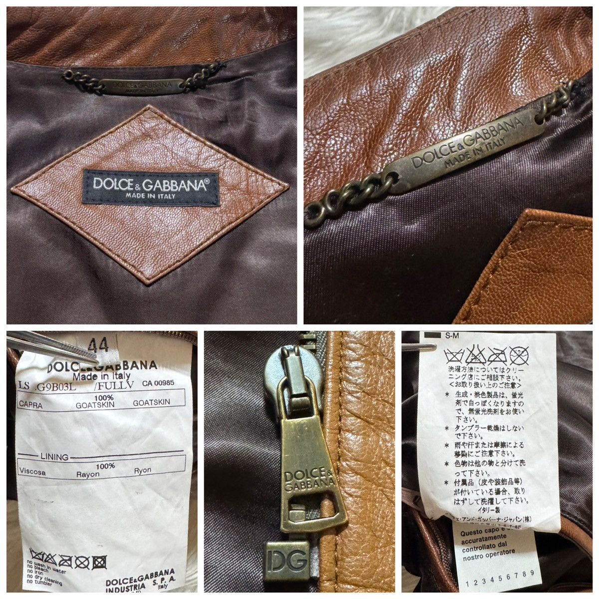 Dolce & Gabbana Authentic Dolce & Gabbana Runway Zip-Up Leather Jacket Size US S / EU 44-46 / 1 - 2 Thumbnail