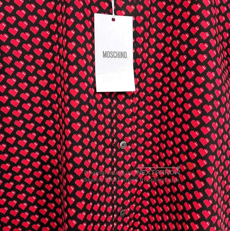 Moschino Moschino Red Cotton Long Sleeve Shirt . Size US L / EU 52-54 / 3 - 2 Thumbnail