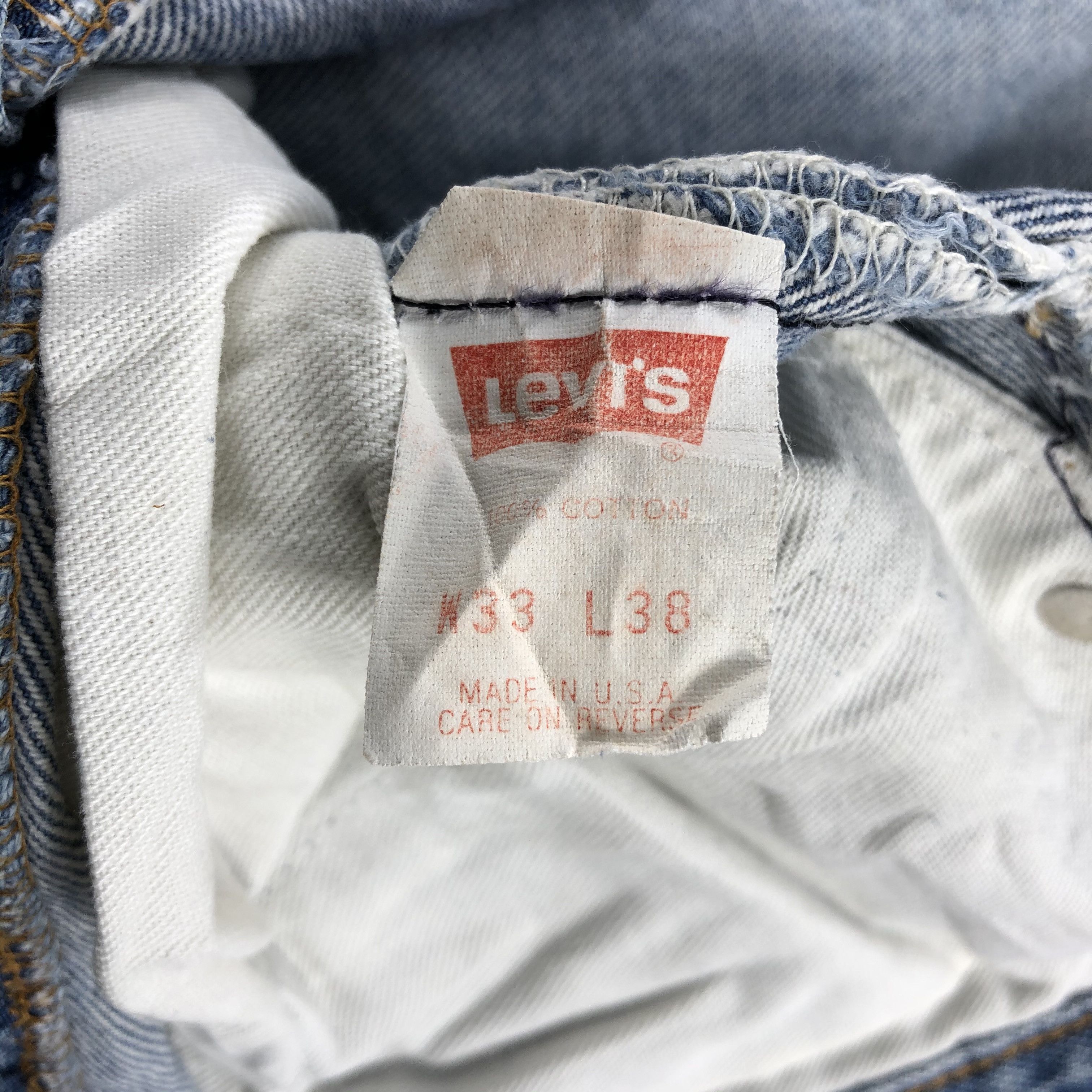 Levi's Vintage 90s Light Wash Levis 501 Jeans-JM2344 Size US 32 / EU 48 - 13 Thumbnail
