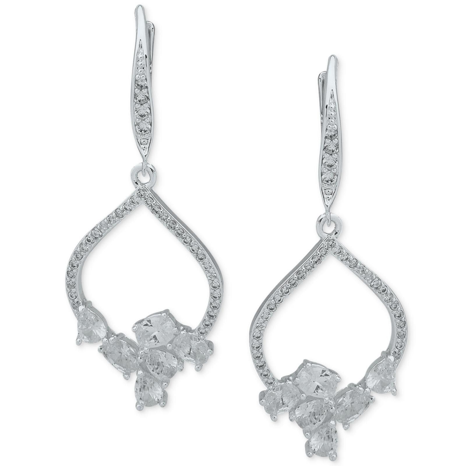 Other Anne Klein SilverTone Crystal Teardrop Cluster Drop Earrings Size ONE SIZE - 2 Thumbnail