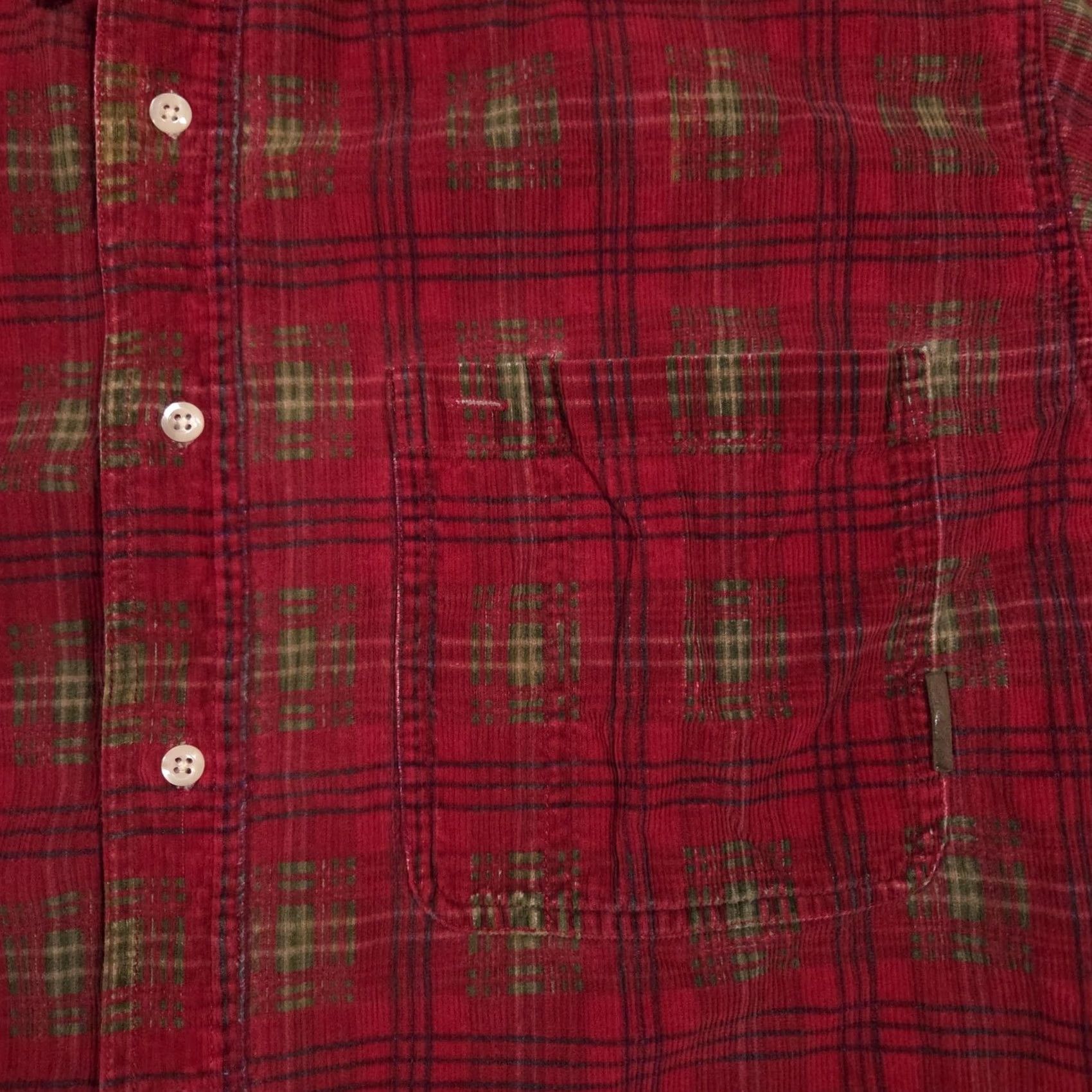 Timberland VINTAGE Timberland Shirt Mens Large Red Plaid Corduroy Button-Down 90s Weathergear Moderate Wear Mens Size US L / EU 52-54 / 3 - 4 Thumbnail