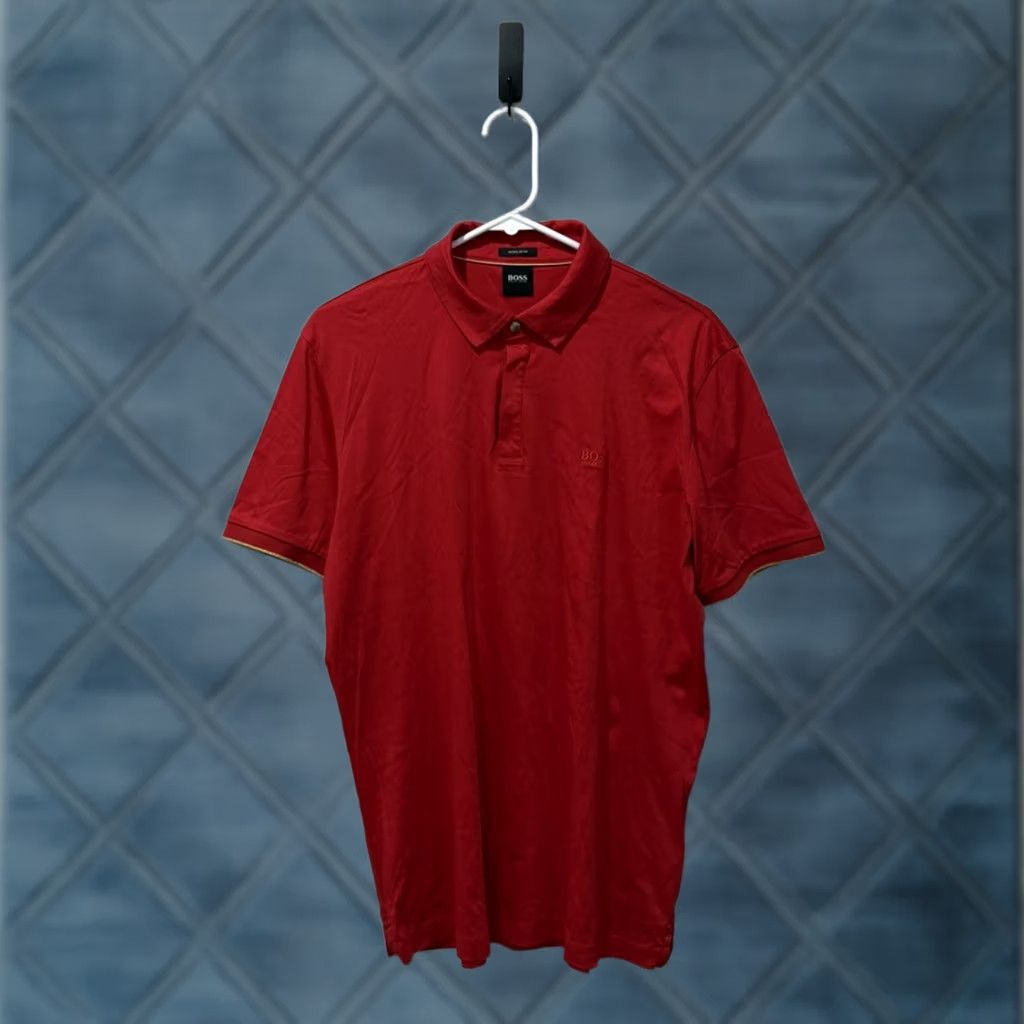 Hugo Boss HUGO BOSS Polo Shirt Mens Medium Red Regular Fit Size US L / EU 52-54 / 3 - 1 Thumbnail