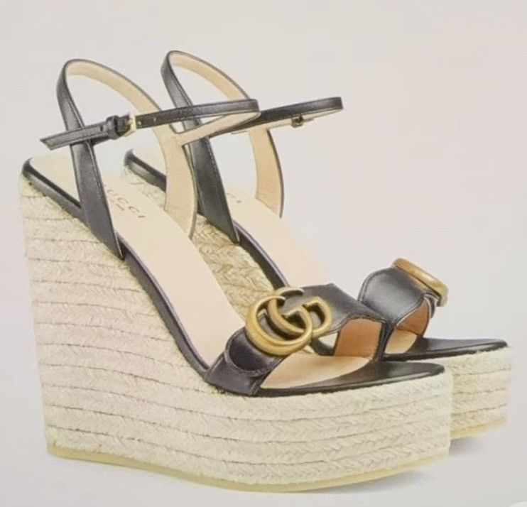 Gucci Gucci Aitana Logo Espadrille Platform Sandal Size US 4.5 / IT 34.5 - 4 Thumbnail