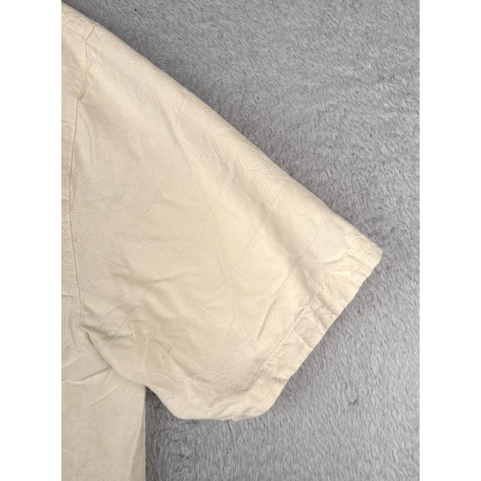 Vintage VINTAGE Jamaica Jaxx Shirt Men Large Beige Embroidered Palm Silk Hawaiian 90s Beach Designer Short Sleeve Silk Shirt Mens L Beige Size US L / EU 52-54 / 3 - 2 Thumbnail