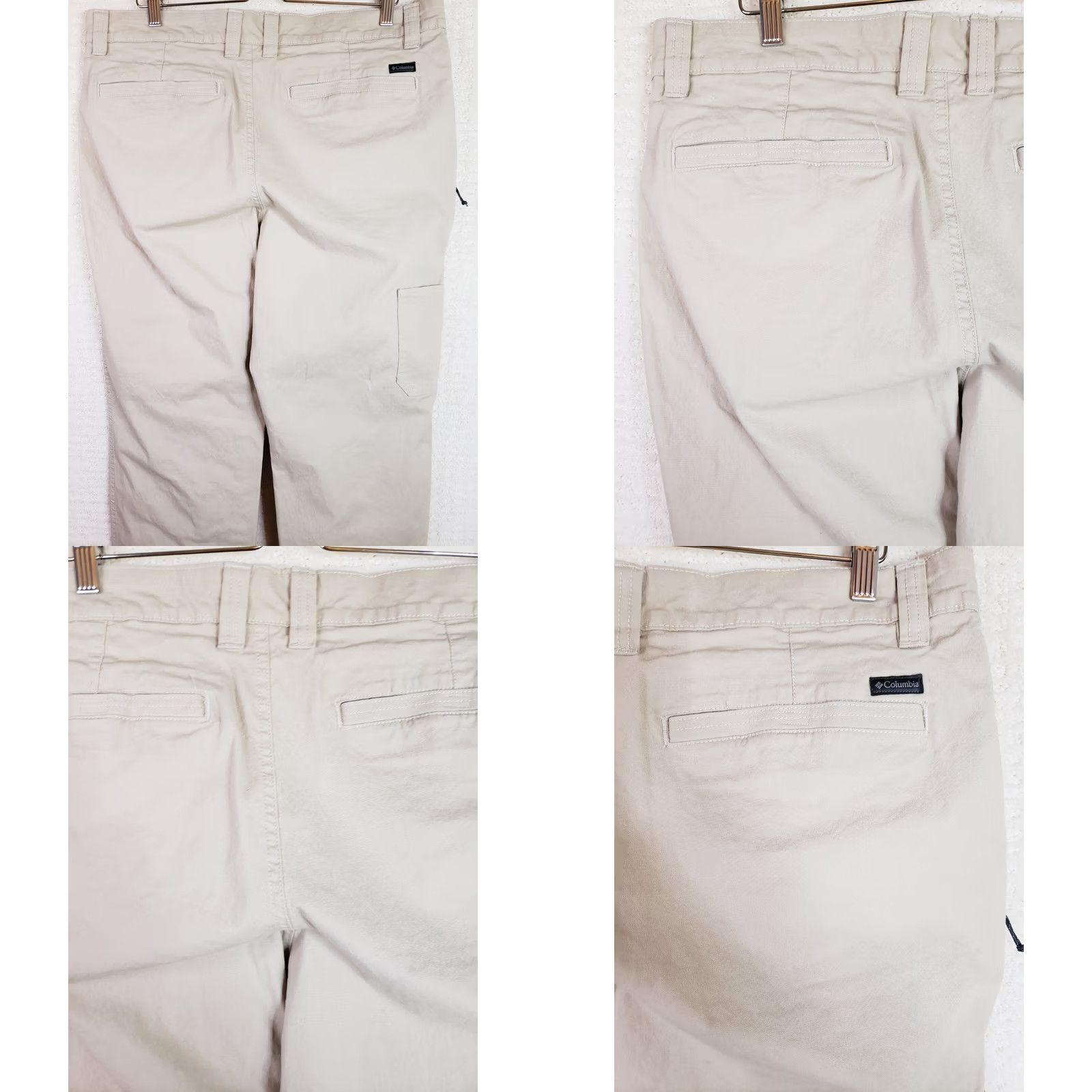 Vintage Columbia Men's Straight Pants 38X30 Beige Regular Fit 5-Pocket Zipper Side Pocket Machine Washable Logo Size US 38 / EU 54 - 8 Thumbnail