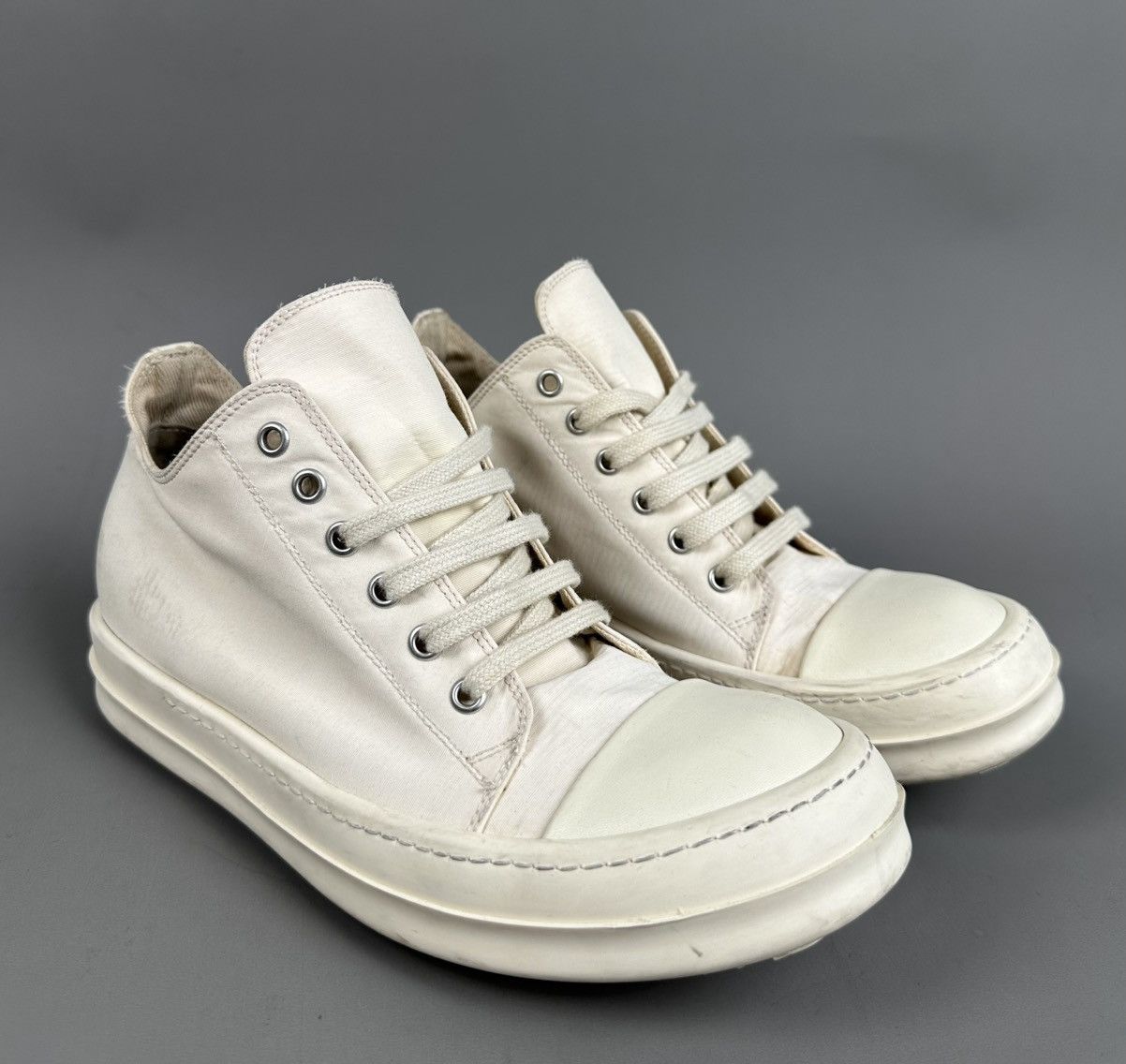 Rick Owens Rick Owens - Drkshdw Ramones Low Logo Patch - White Size US 7.5 / EU 40-41 - 3 Thumbnail