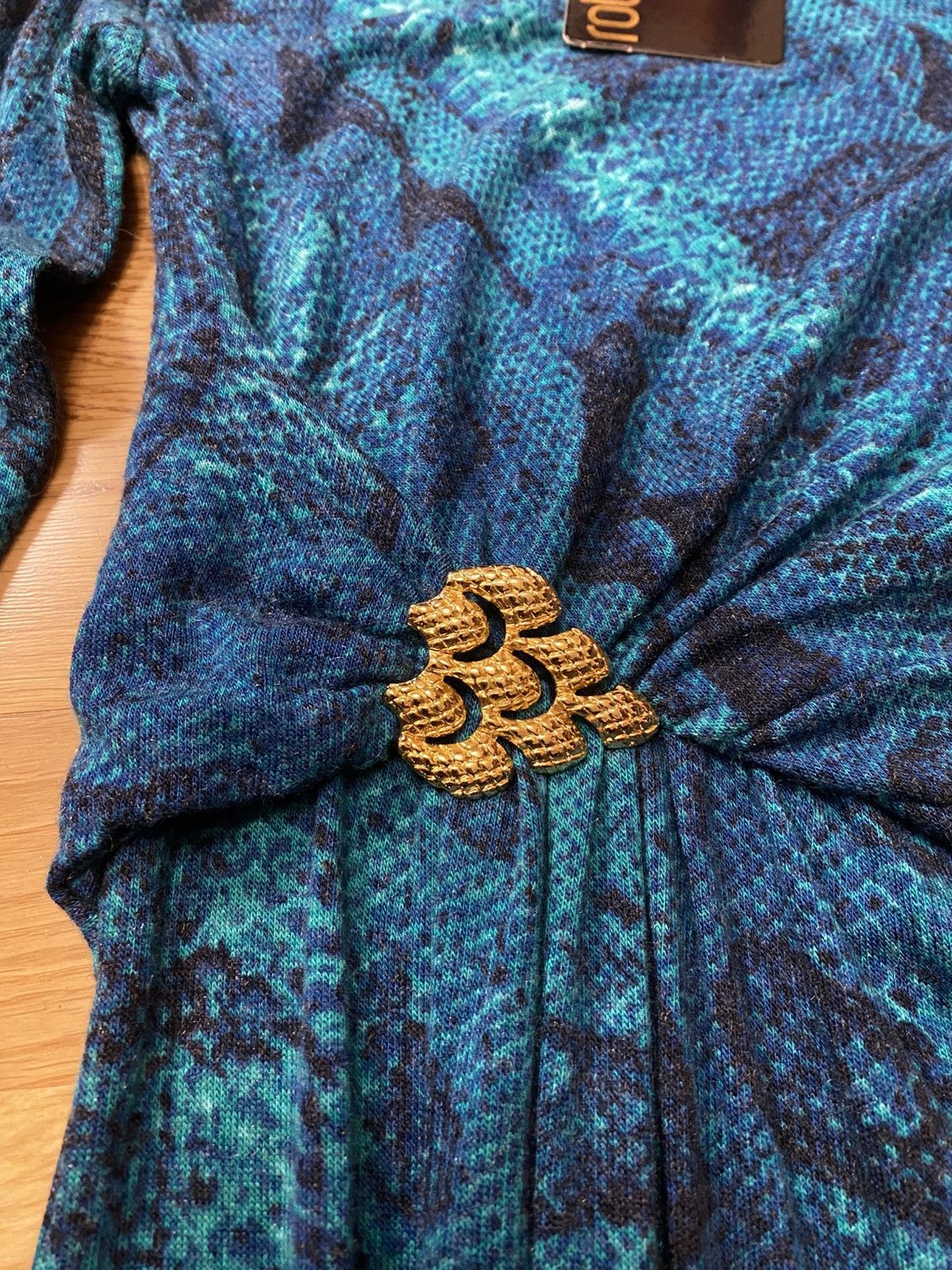 Roberto Cavalli Roberto Cavalli Blue Snake Print Midi Dress GoldSize M Italy Size M / US 6-8 / IT 42-44 - 6 Thumbnail