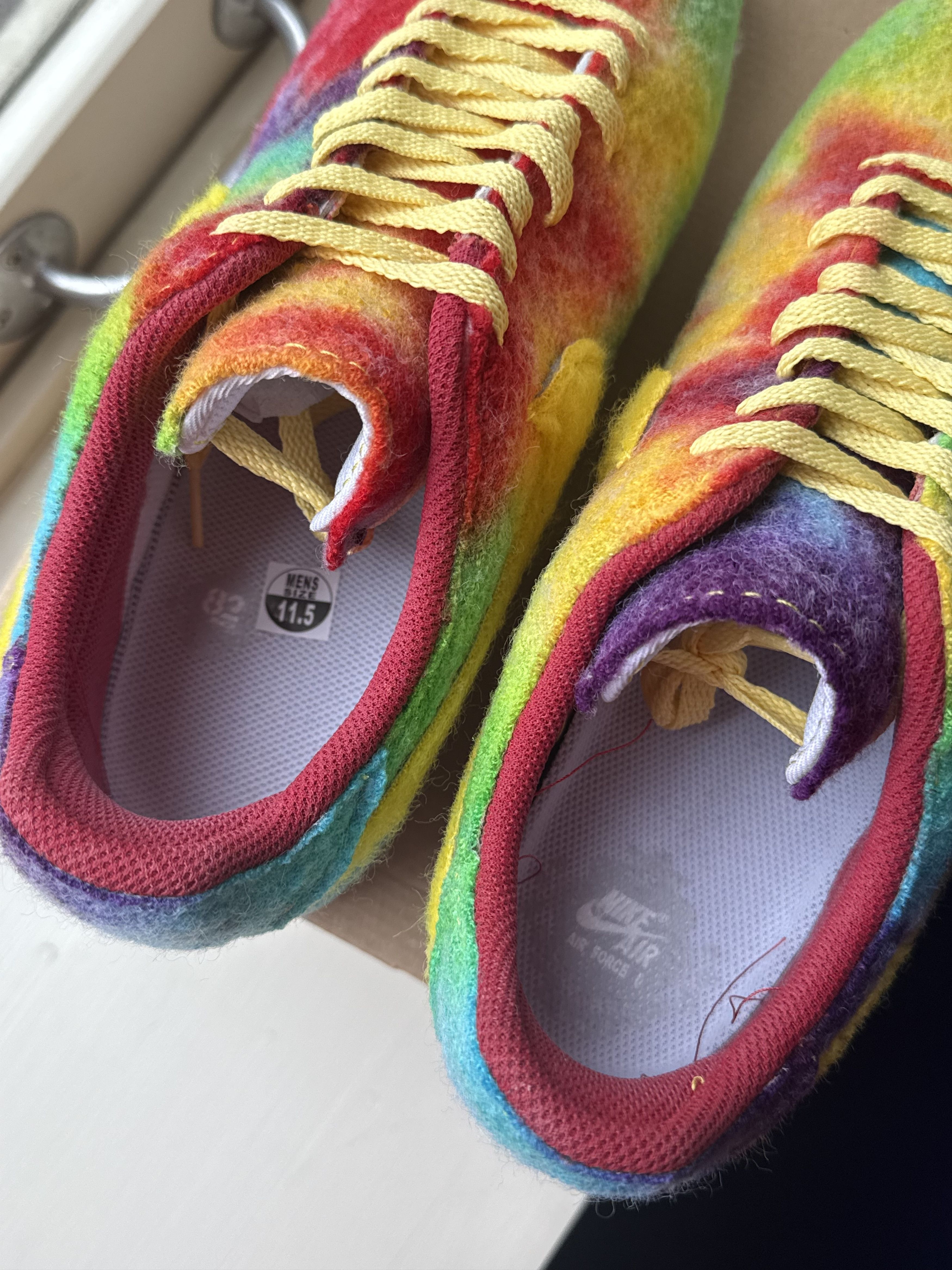 Nike Dark Phil Knight Rainbow Wool Wrapped Air Force 1 Size US 11.5 / EU 44-45 - 6 Thumbnail