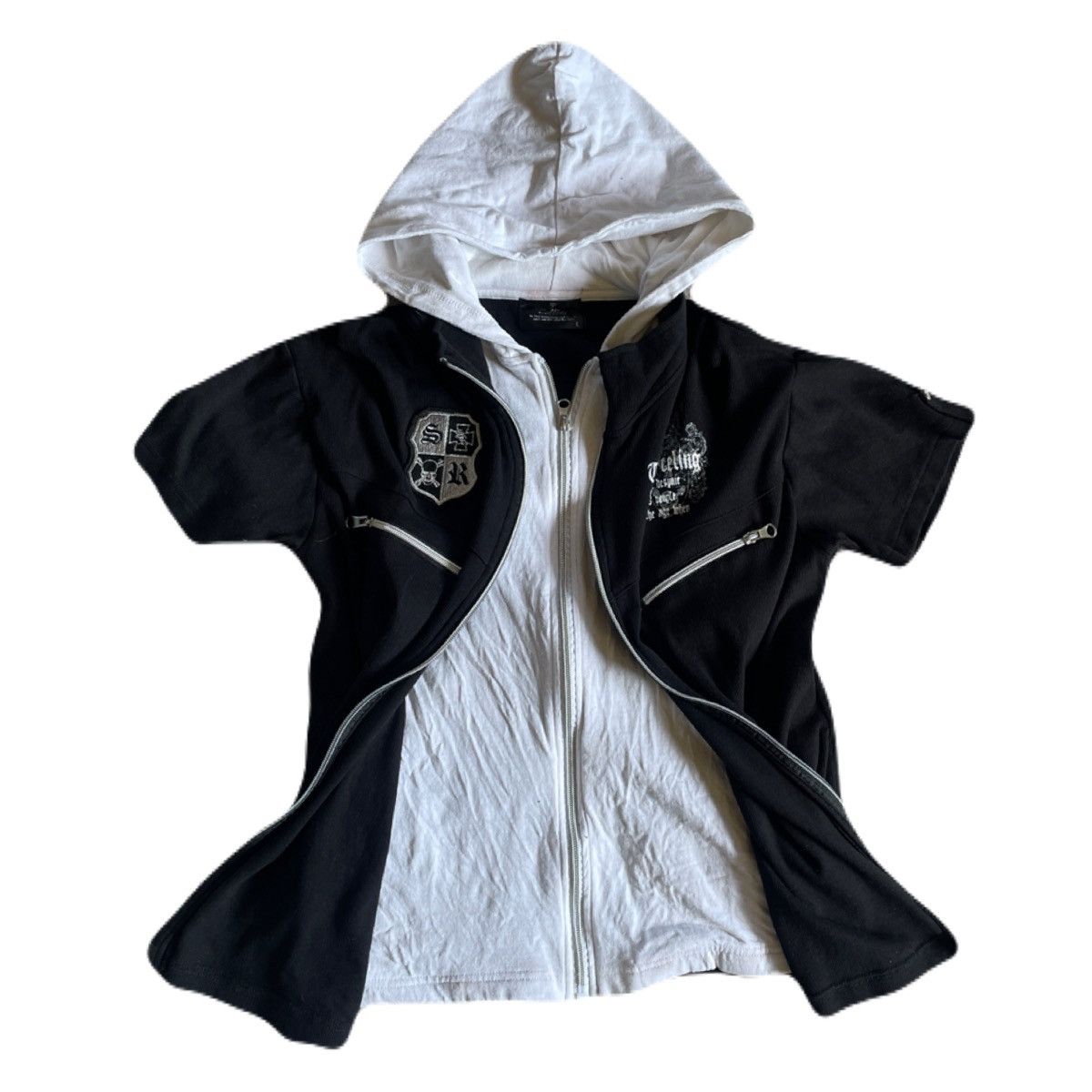 If Six Was Nine 2000s Japanese archive Layered Poem Short Sleeve Hoodie Vkei Size US S / EU 44-46 / 1 - 4 Thumbnail