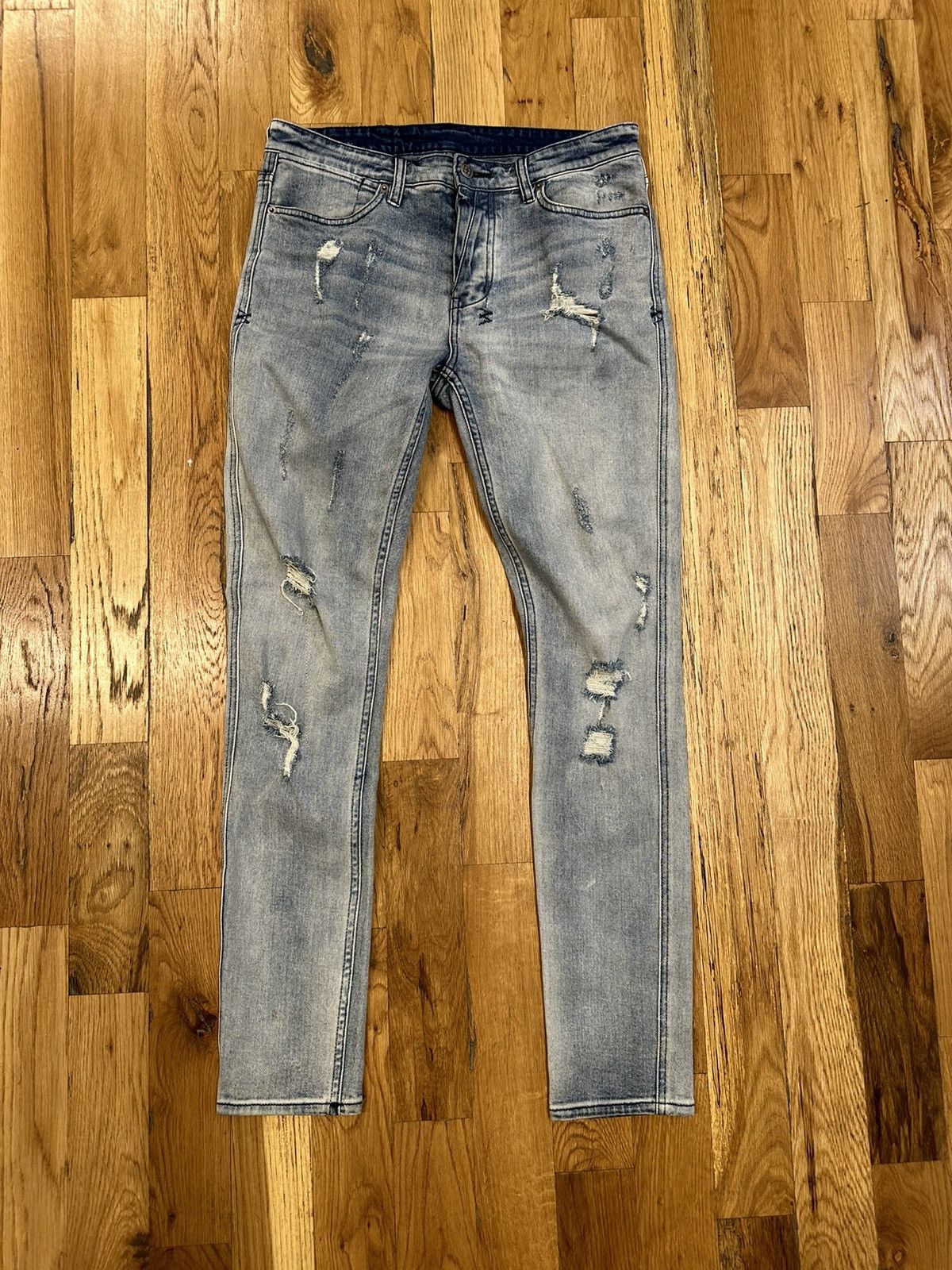 image of Ksubi Distressed Blue Denim Jeans Size 32, Men's