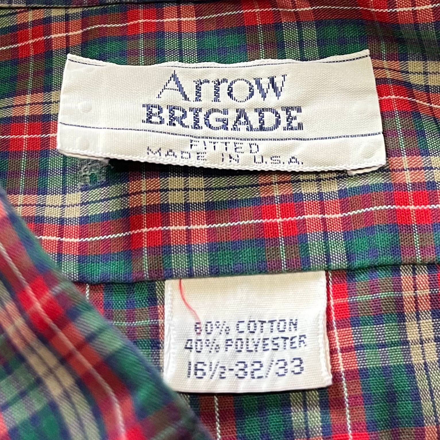 Other Vintage Arrow Brigade Red and Gren Plaided Button Up Large Size US L / EU 52-54 / 3 - 3 Thumbnail