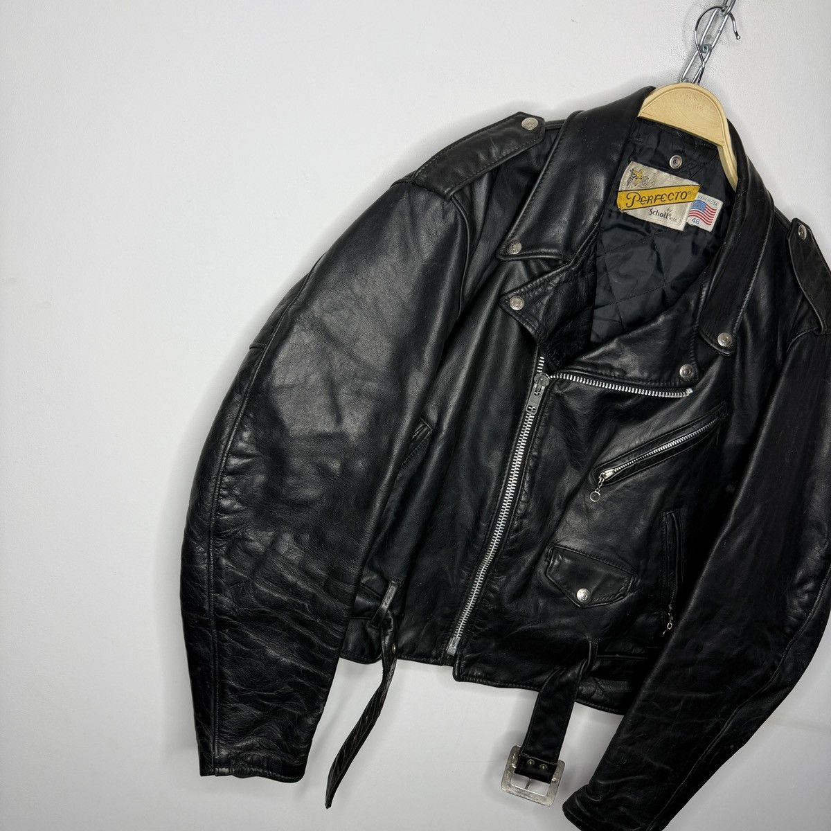 Schott Vintage Perfecto Leather Jacket Ramones Biker Moto