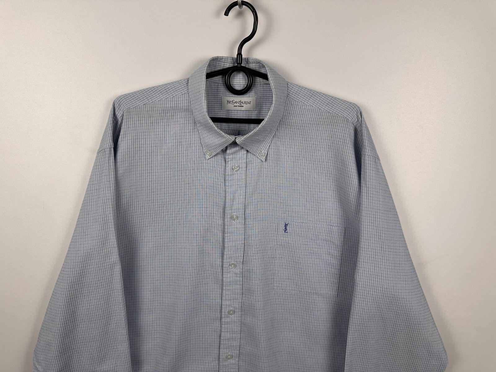 Yves Saint Laurent Yves Saint Laurent Check Shirt Button Down Blue Size 42 Size US XL / EU 56 / 4 - 3 Thumbnail