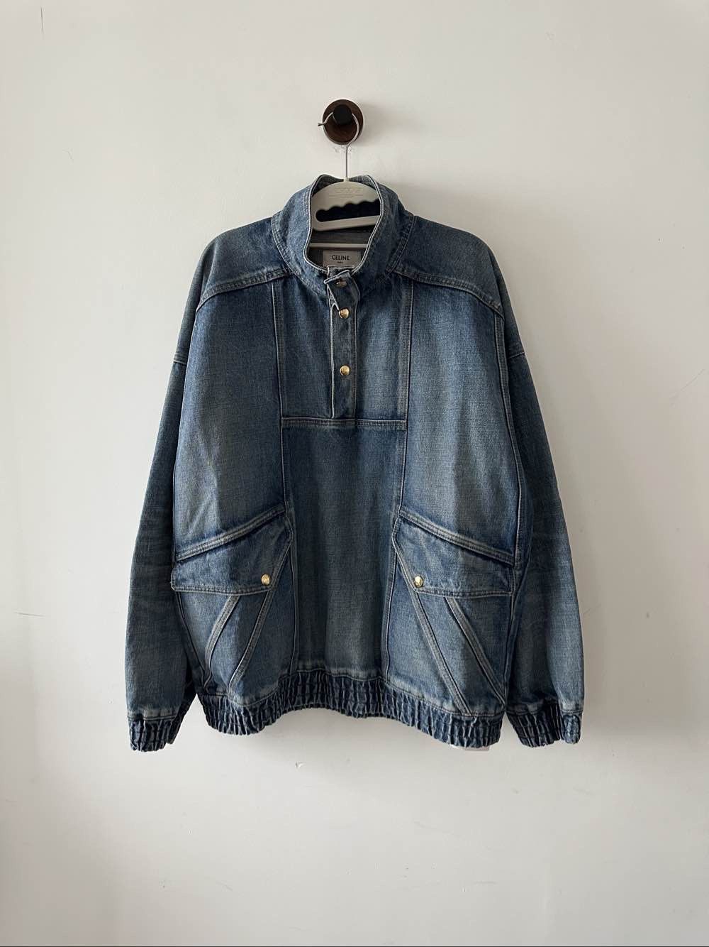 Celine CELINE Washed Denim Pullover Jacket Size L Size L / US 10 / IT 46 - 1 Thumbnail