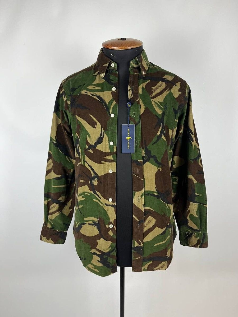 Polo Ralph Lauren Polo Ralph Lauren Mens Camo Velvet Button Up Shirt(0305) Size US M / EU 48-50 / 2 - 1 Thumbnail