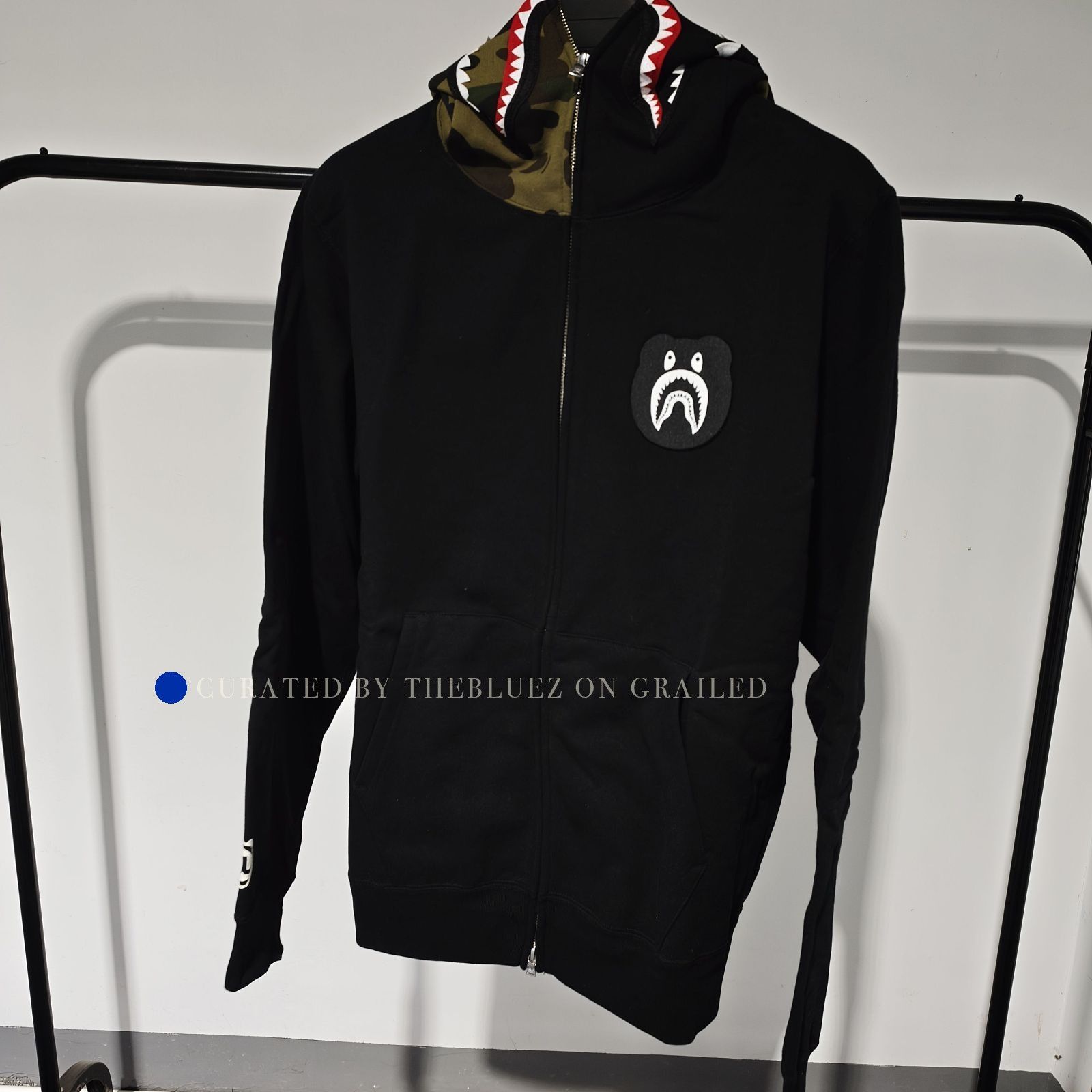 Bape Black Zip-Up Hoodie with Shark Graphic, XL Size US XL / EU 56 / 4 - 1 Preview