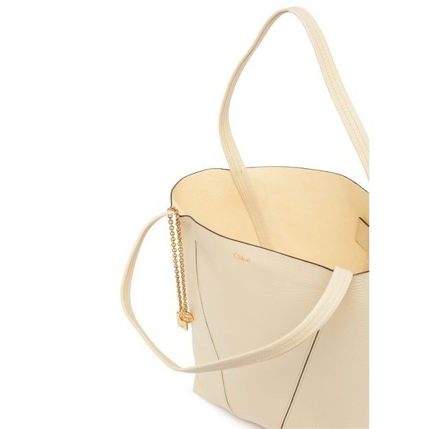Chloe Chloe Medium Spin Sweet Beige Grained Leather Tote Bag New & Size ONE SIZE - 4 Thumbnail