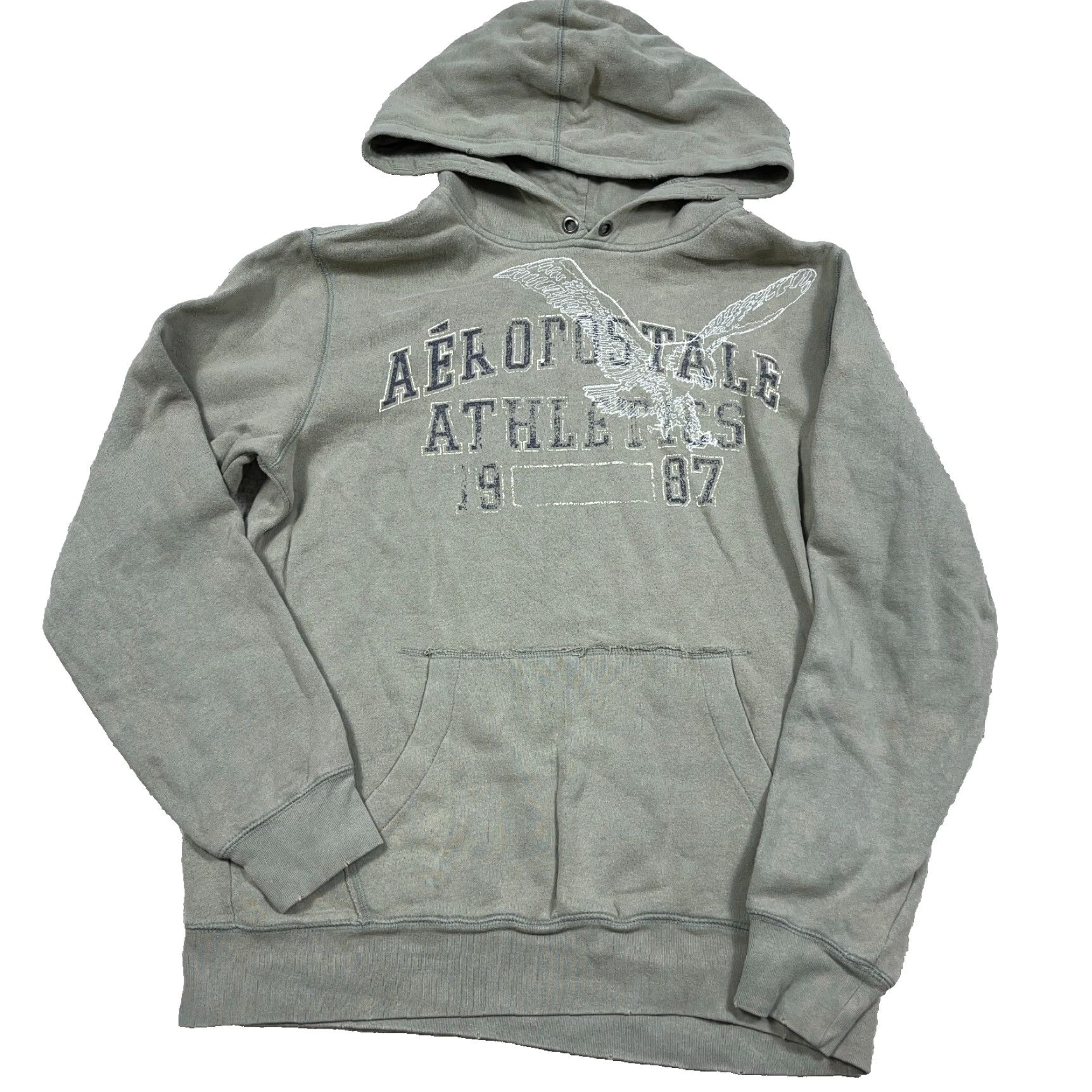 Aeropostale VINTAGE Aeropostale Hoodie Men S Green Sweatshirt 2000s Grunge Faded Logo Hooded Graphic Print 87 Size US S / EU 44-46 / 1 - 2 Thumbnail