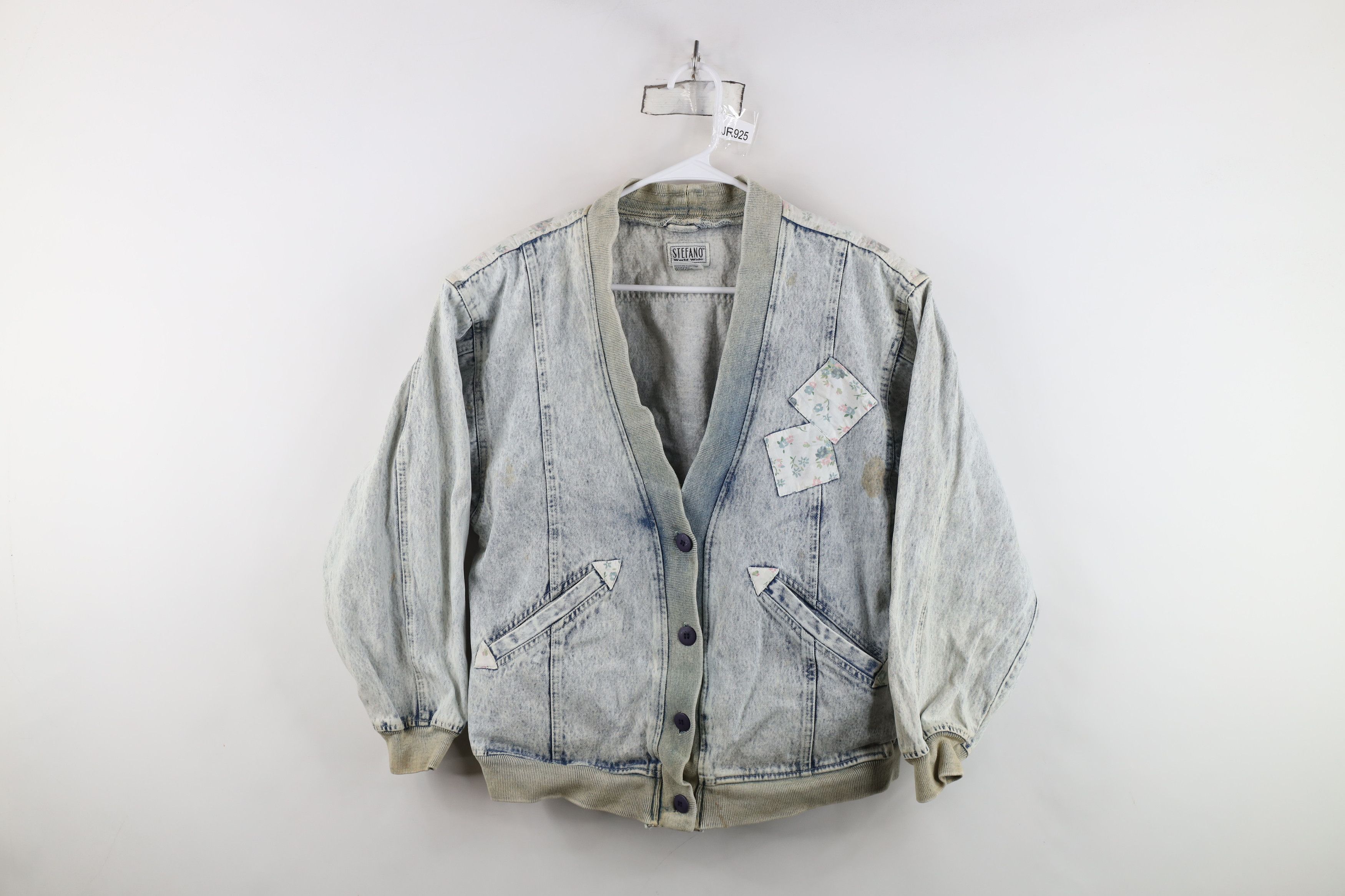Vintage Vintage 90s Streetwear Acid Wash Denim Cardigan Jacket Size M / US 6-8 / IT 42-44 - 1 Thumbnail