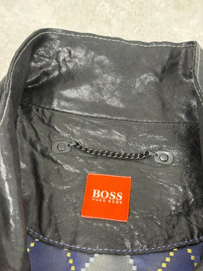 Hugo Boss Hugo Boss Black Eroded Leather Jacket Size US M / EU 48-50 / 2 - 5 Thumbnail