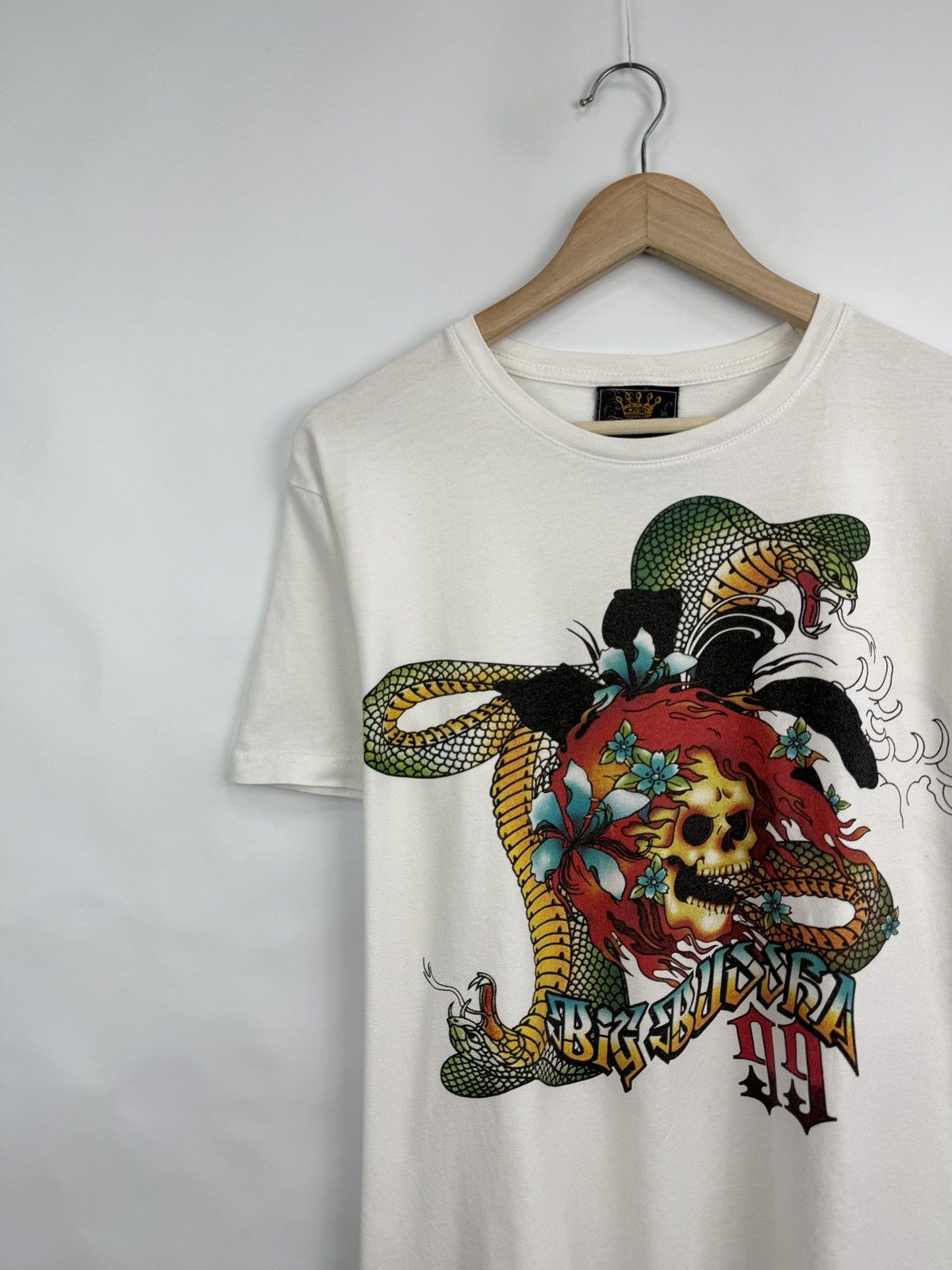 Christian Audigier × Ed Hardy 🇺🇸 Vintage 90s Big Buddha Forever ED Hardy Style t-shirt hype Size US M / EU 48-50 / 2 - 4 Thumbnail