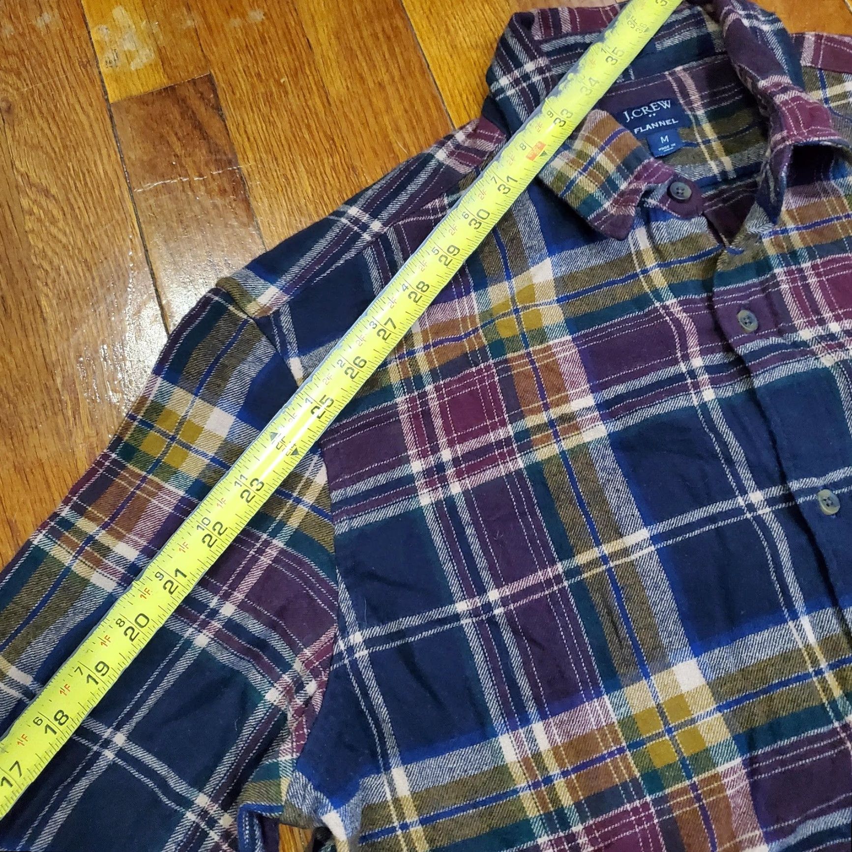 J.Crew J.Crew Flannel Shirt Mens M Navy Burgundy Plaid Button-Down Classic Fit Shirt Size US M / EU 48-50 / 2 - 6 Thumbnail