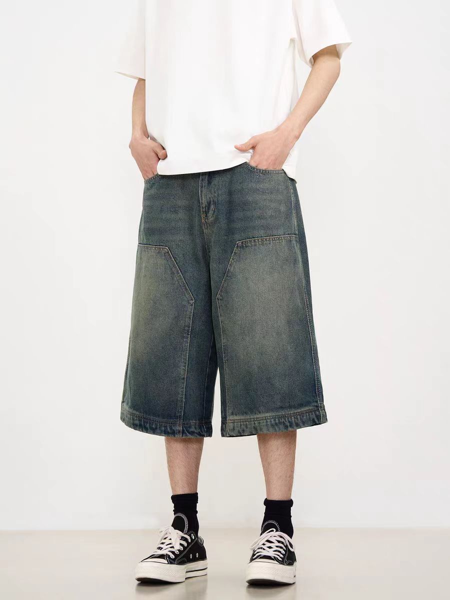 Japanese Brand × Vintage Washed vintage lumberjack denim shorts Size US 34 / EU 50 - 1 Thumbnail
