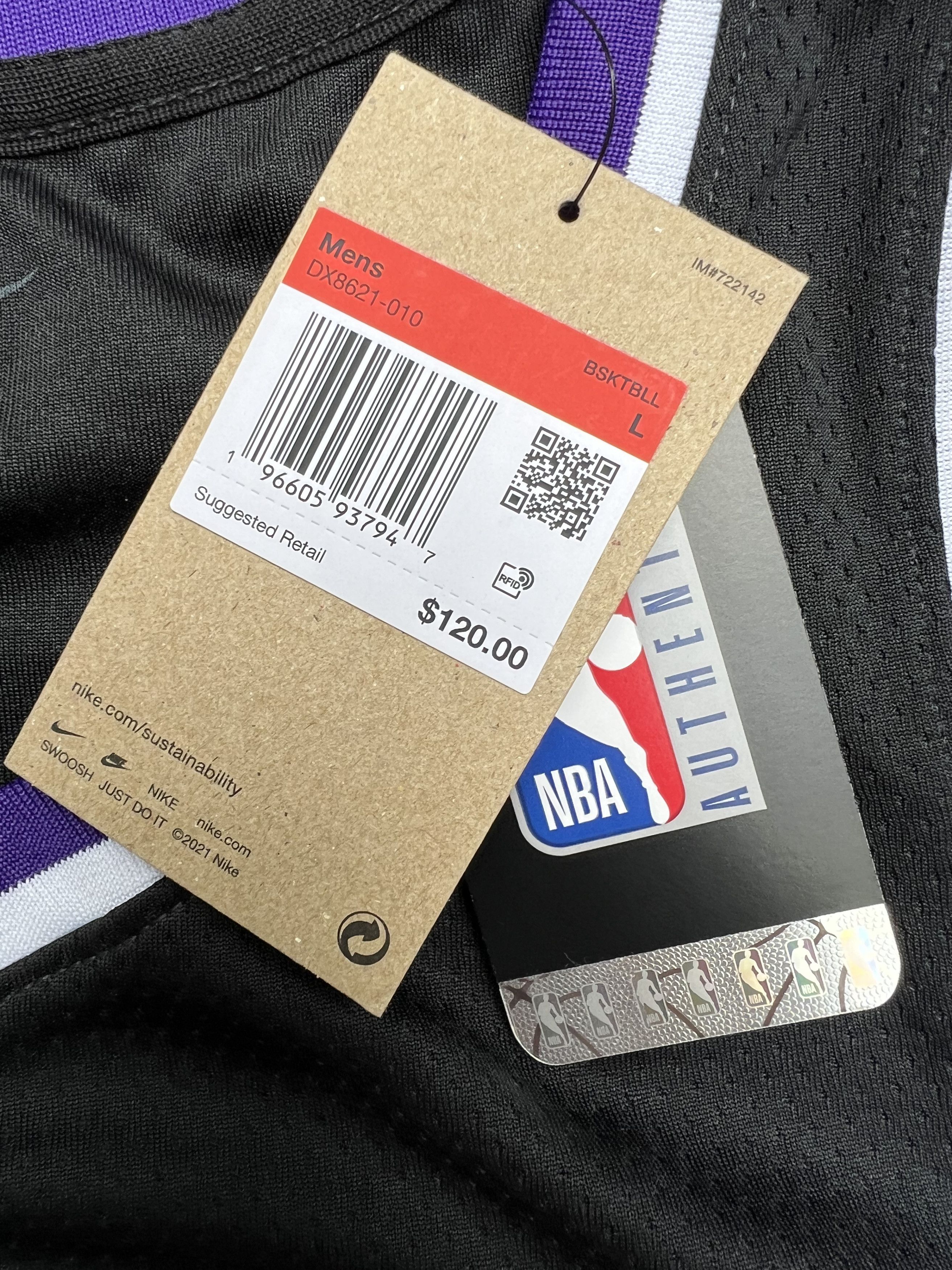 NBA × Nike De'Aaron Fox Sacramento Kings Icon Swingman Jersey Size US L / EU 52-54 / 3 - 4 Thumbnail