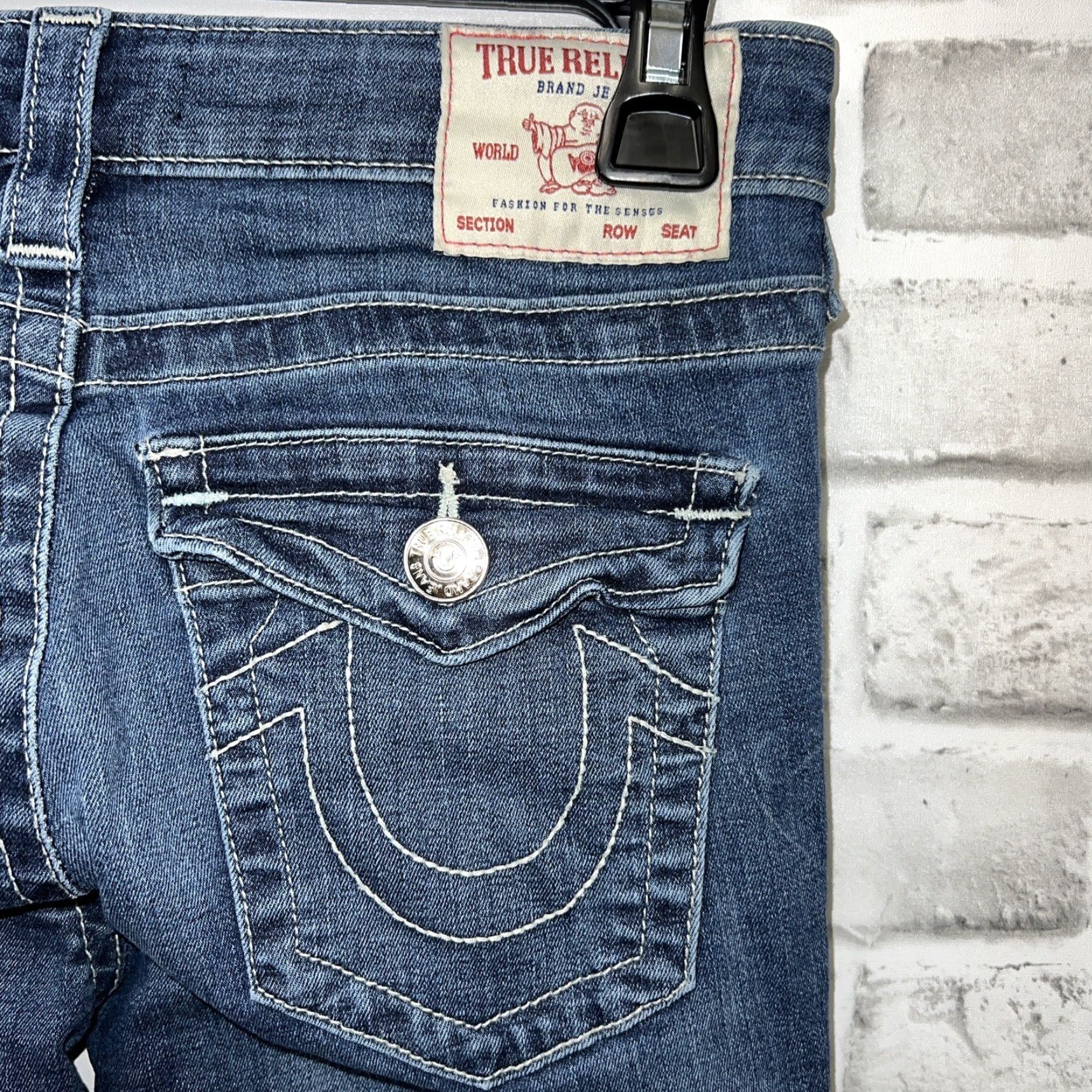 True Religion True Religion Billie Mid Rise Straight Jeans Womens 26 x33 Blue Size 26" / US 2 / IT 38 - 3 Thumbnail
