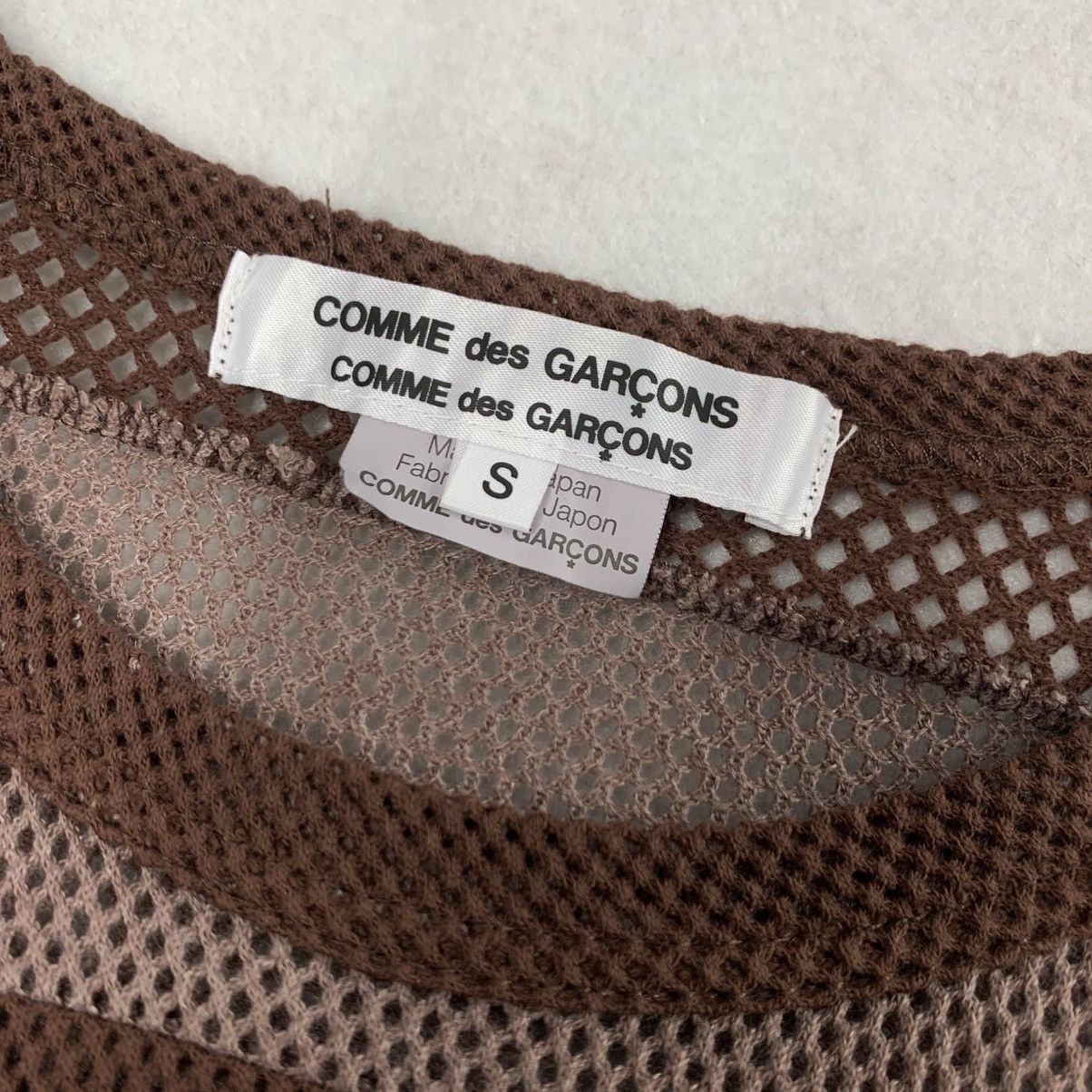 Comme Des Garcons Patchwork Mesh Striped Long Sleeve