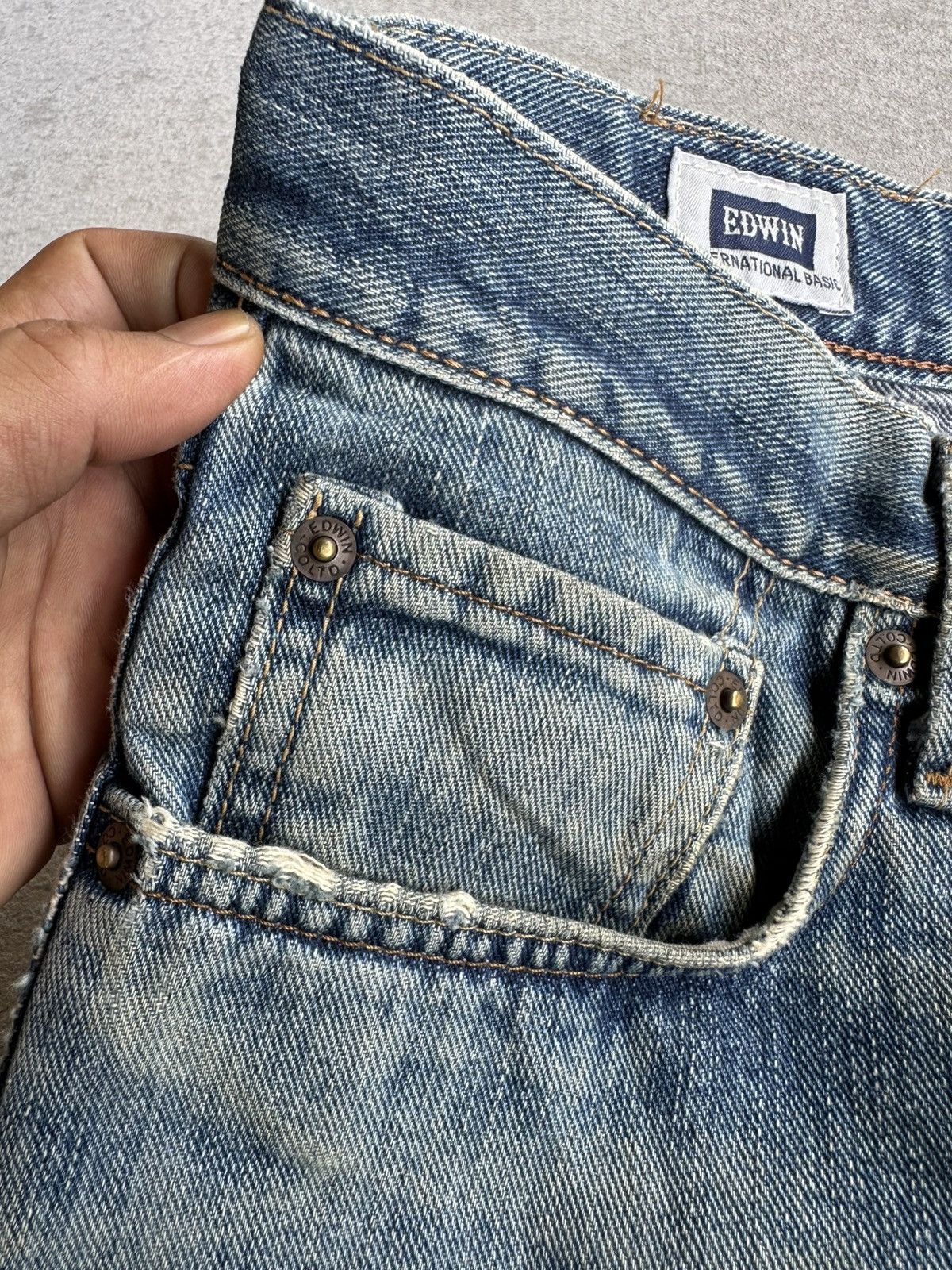 Edwin Vintage EDWIN Japan Rusty Distressed Denim Pants Size US 31 - 8 Thumbnail