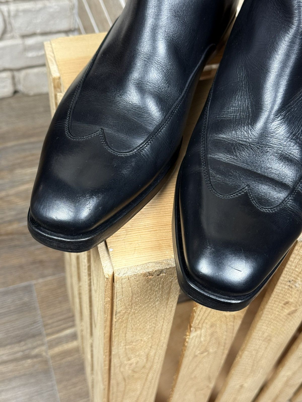 Gucci Mens Gucci Black Leather Chelsea Western Boots Size EUR 40 Size US 7 / EU 40 - 9 Thumbnail