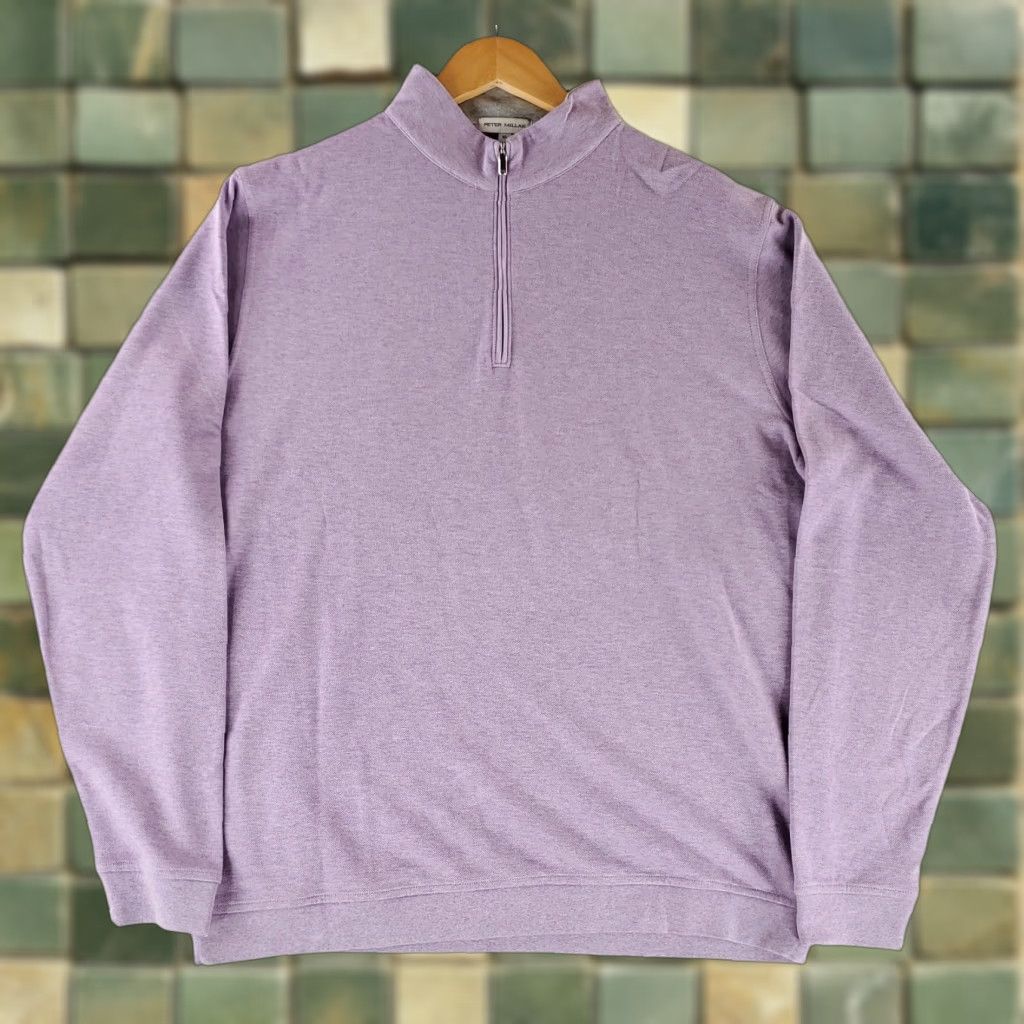 Peter Millar Peter Millar Crown Comfort Pullover 1/4 Zip Long Sleeve Purple Mens XL Size US XL / EU 56 / 4 - 1 Thumbnail