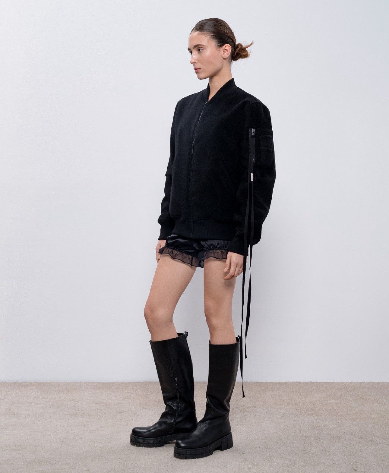 Ann Demeulemeester Last Ann Demeulemeester Black Barbara Wool & Cashmere Bomber Size XS / US 0-2 / IT 36-38 - 3 Thumbnail
