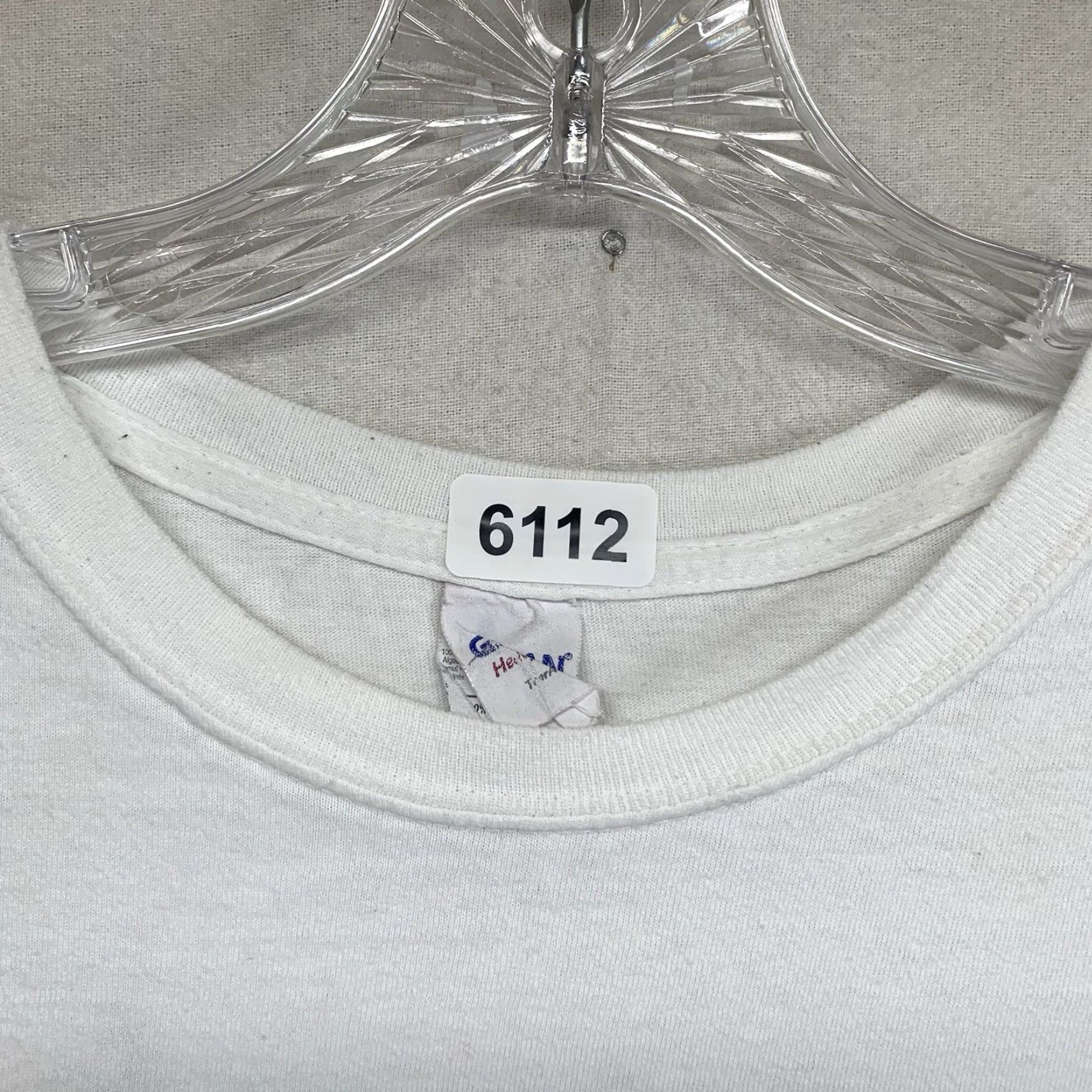 Gildan VINTAGE Gildan Cotton T-Shirt Men XL White 90s Farm Worker Logo Graphic Print Unisex All Seasons Size US XL / EU 56 / 4 - 5 Thumbnail