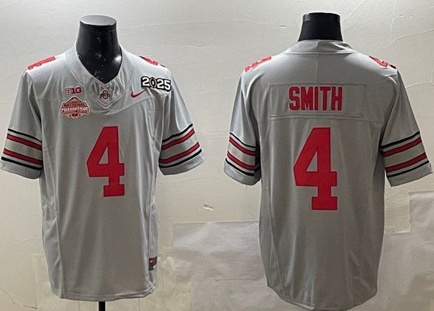 Other Men's Ohio State Buckeyes #4 Jeremiah Smith Grey 2025 Size US S / EU 44-46 / 1 - 1 Thumbnail