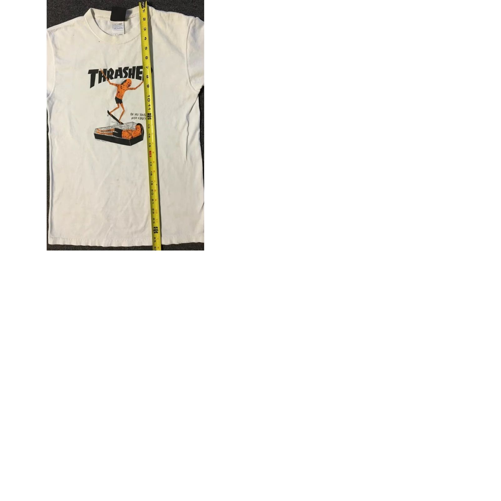 Spitfire VINTAGE Thrasher Neck Face Go Demon Faded Shirt S White Skateboarding 90s Grunge Punk Rock Hip Hop Mens T-Shirt Size US S / EU 44-46 / 1 - 9 Thumbnail