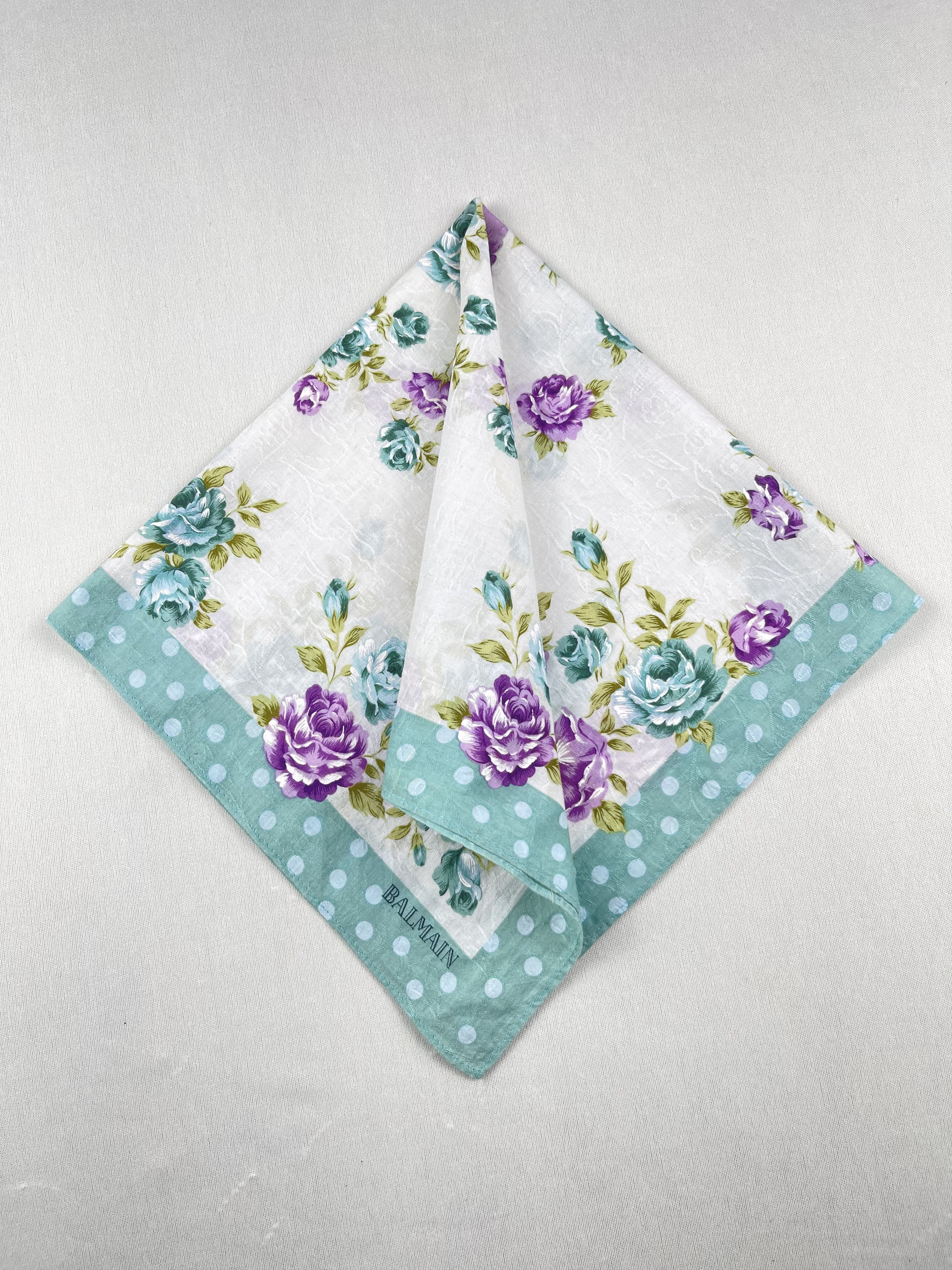 Balmain Vintage Balmain Handkerchief Pocket Square Bandana HM0056 Size ONE SIZE - 2 Thumbnail