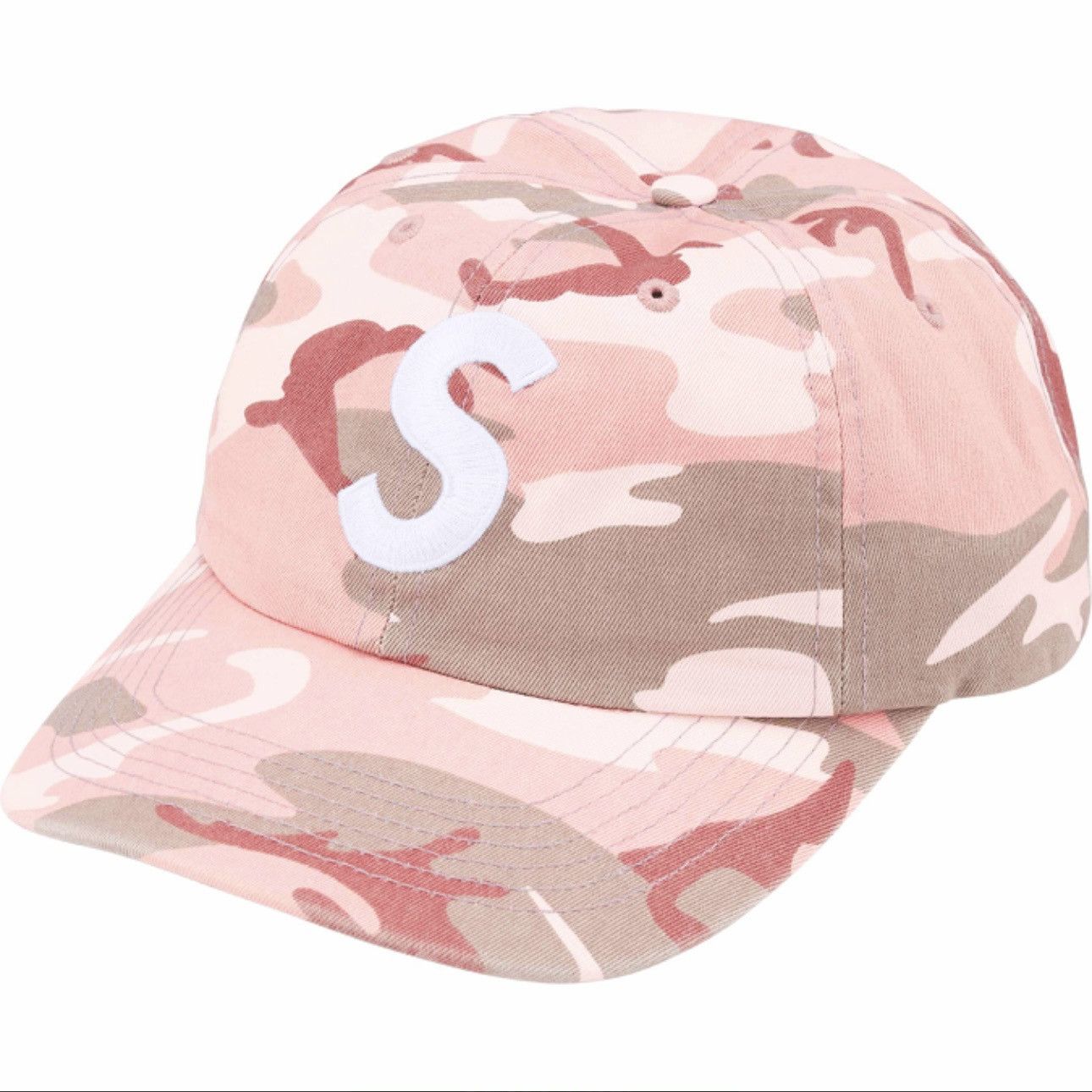 Supreme Supreme Pigment Coated S Logo 6-Panel Pink Camouflage Hat Size ONE SIZE - 1 Thumbnail