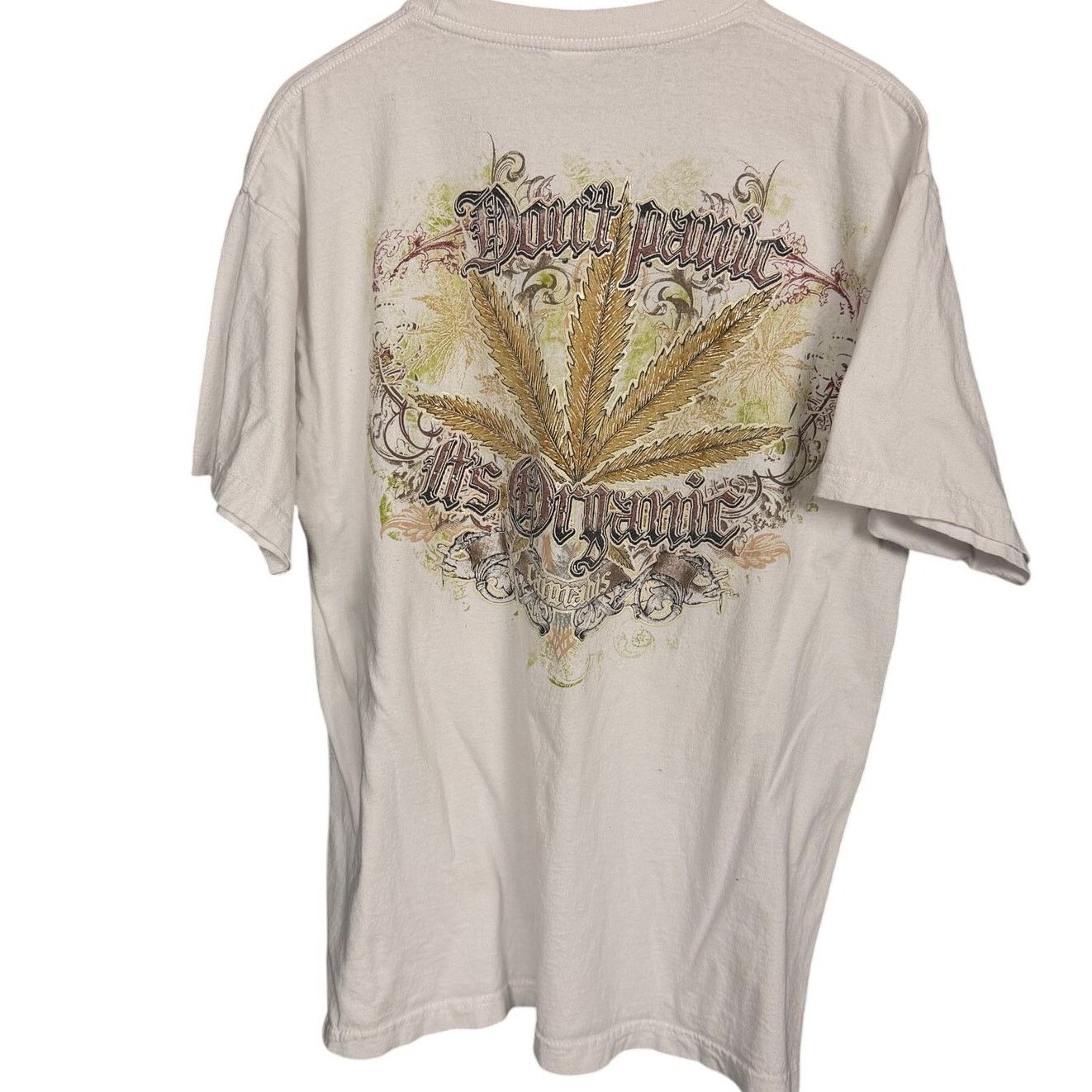 Gildan Vintage Y2K Don't Panic It's Organic Cannabis T Shirt XL Size US XL / EU 56 / 4 - 2 Thumbnail