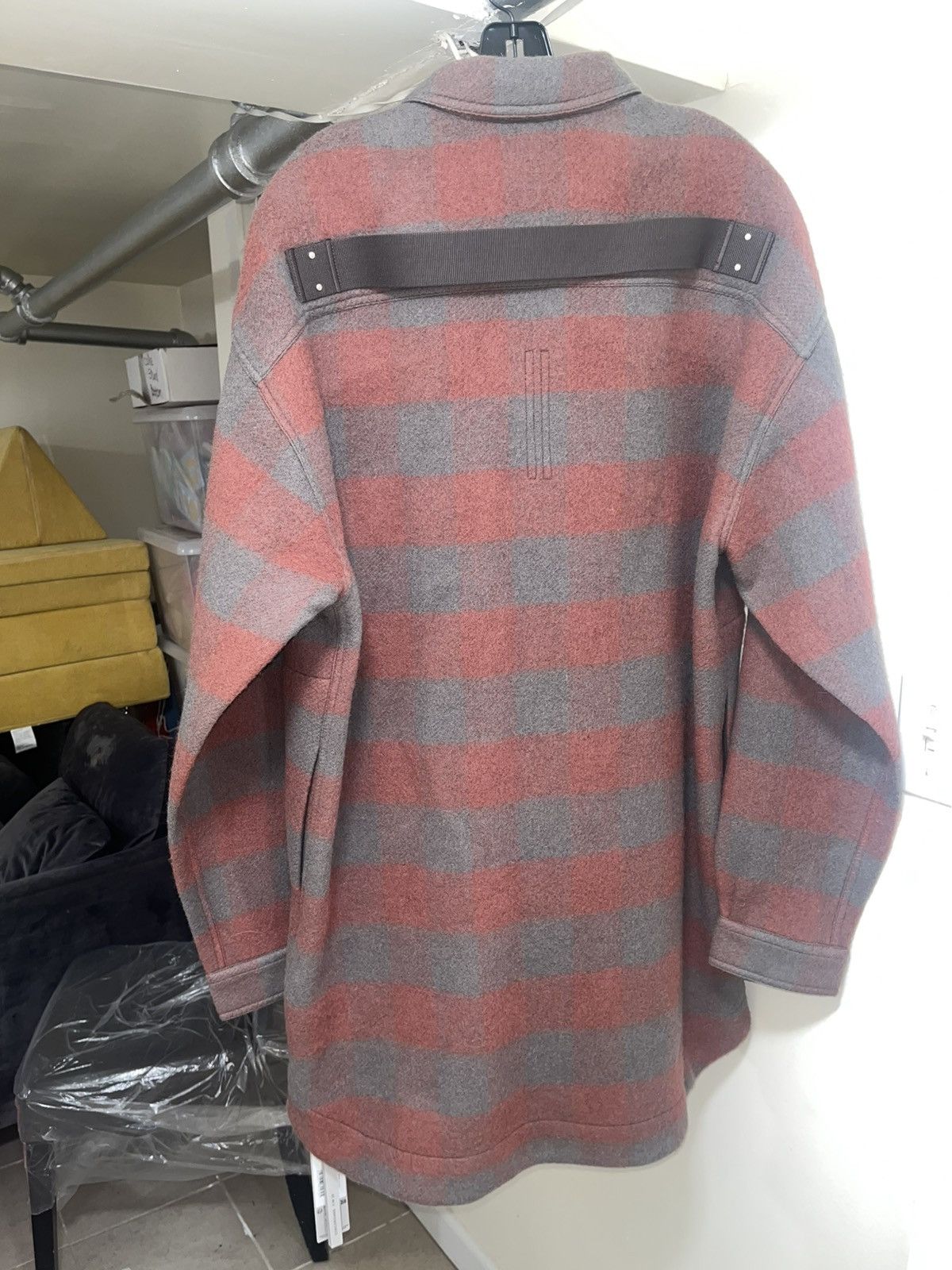 Rick Owens Rick Owens Oversized Outershirt Rosewood Plaid Sz 50 Size US M / EU 48-50 / 2 - 4 Thumbnail