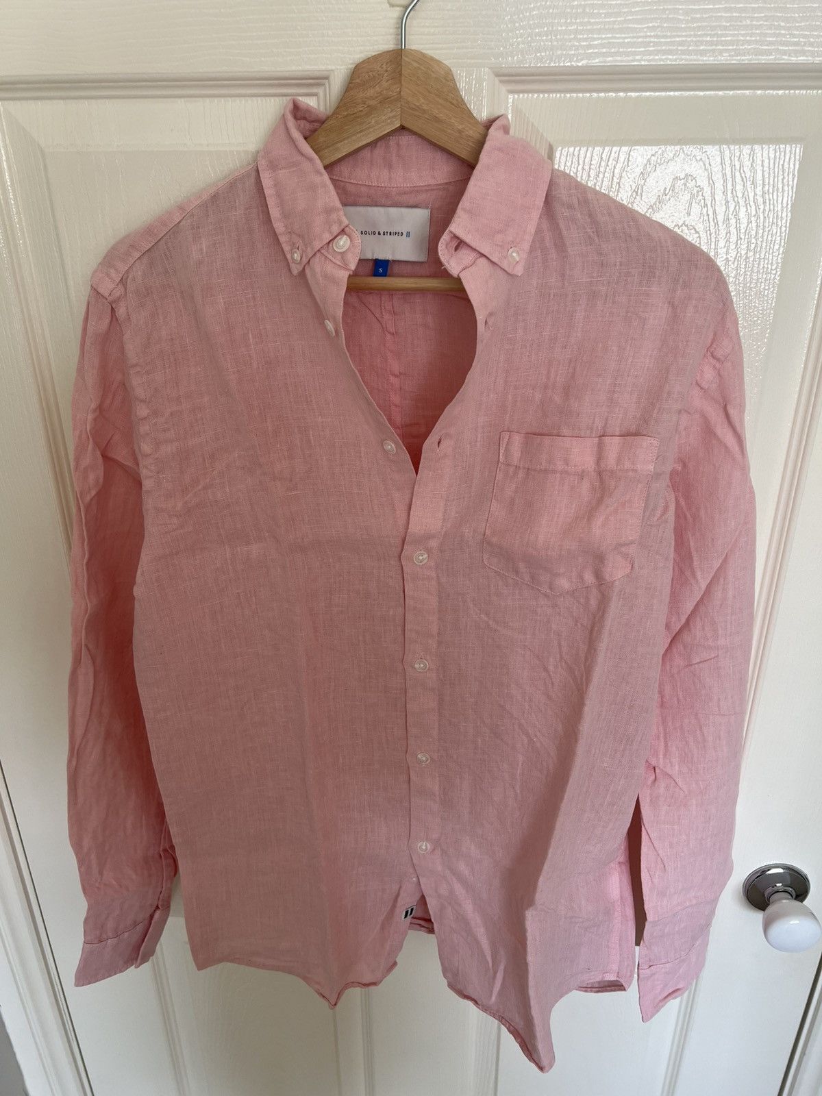 Solid and Striped Button up 100% linen shirt Size US S / EU 44-46 / 1 - 1 Thumbnail