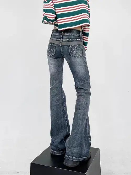 Jean damaged faded grunge ripped jeans Size US 32 / EU 48 - 4 Thumbnail