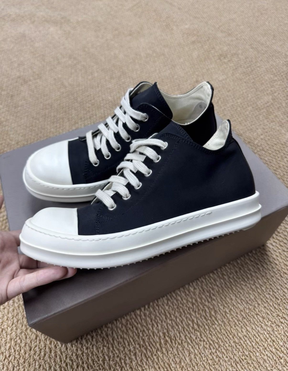 Rick Owens Rick Owens DRKSHDW Women's Low Top Ramones K37 Size US 7 / IT 37 - 1 Thumbnail