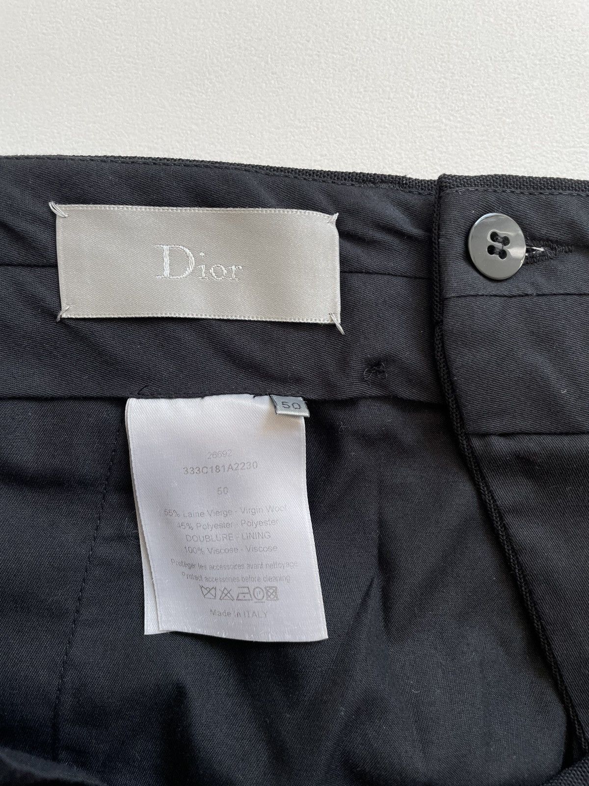 Dior Black Wool Zip Pocket Trousers Size US 34 / EU 50 - 6 Thumbnail