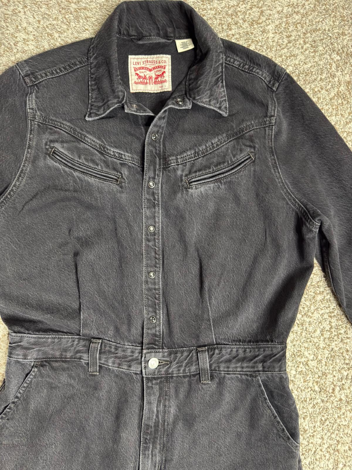 Levi's Levi's Rinoa Wide-Leg Jumpsuit - Black Denim - Size Large Size 34" / US 12 / IT 48 - 3 Thumbnail