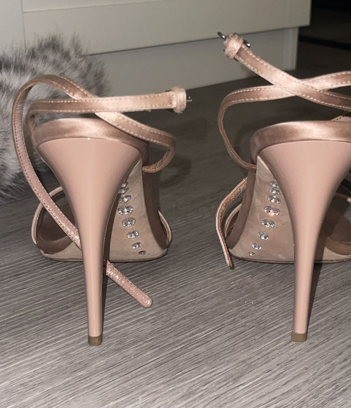 Miu Miu Miu Miu satin crystal heels Size US 7.5 / IT 37.5 - 3 Thumbnail